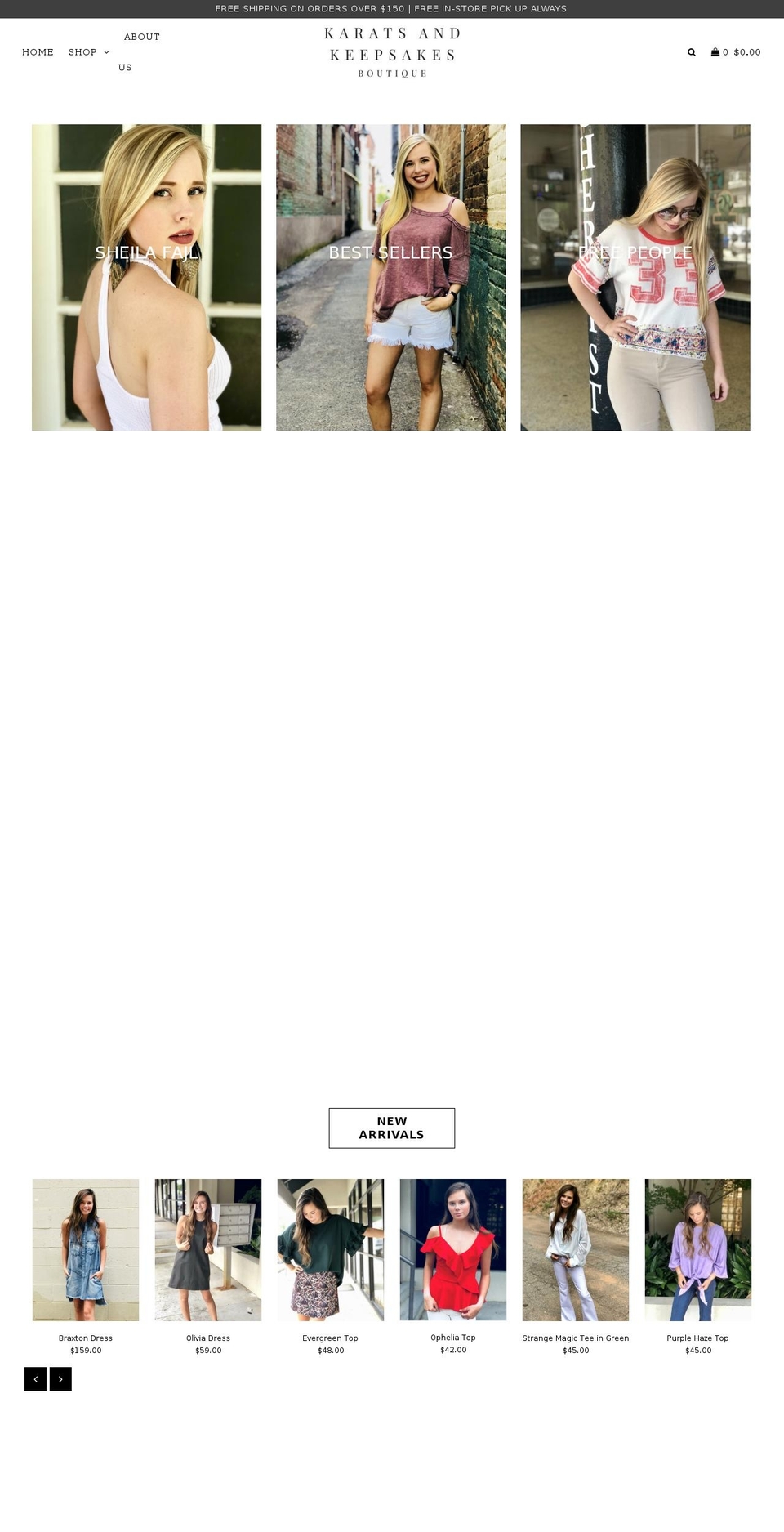 shopkaratsandkeepsakes.com shopify website screenshot