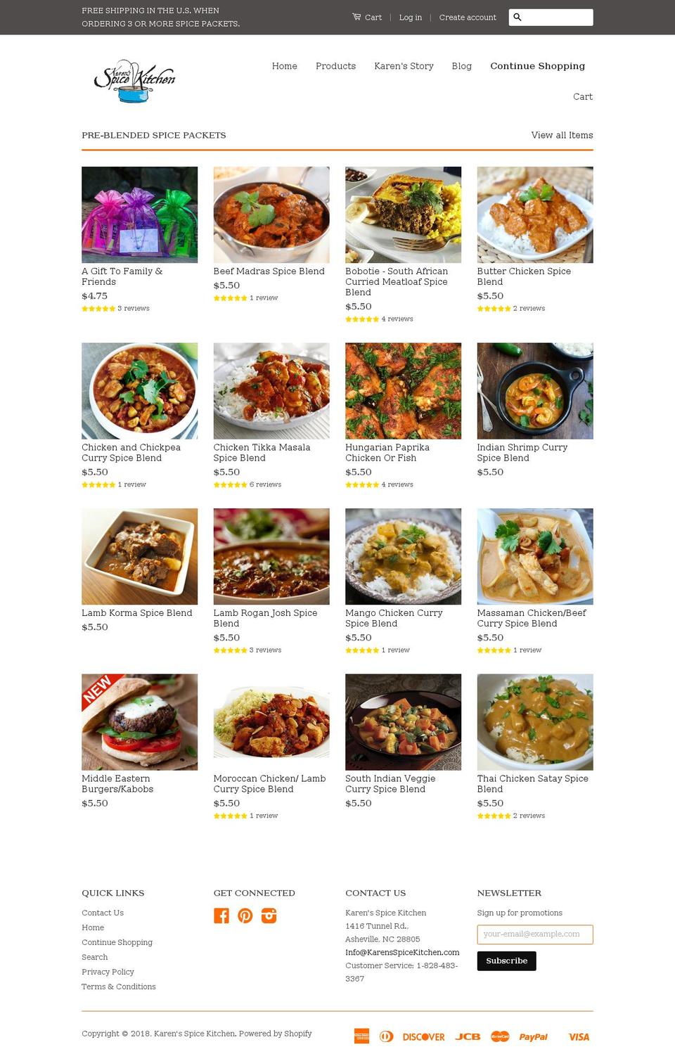 shopkarensspicekitchen.com shopify website screenshot