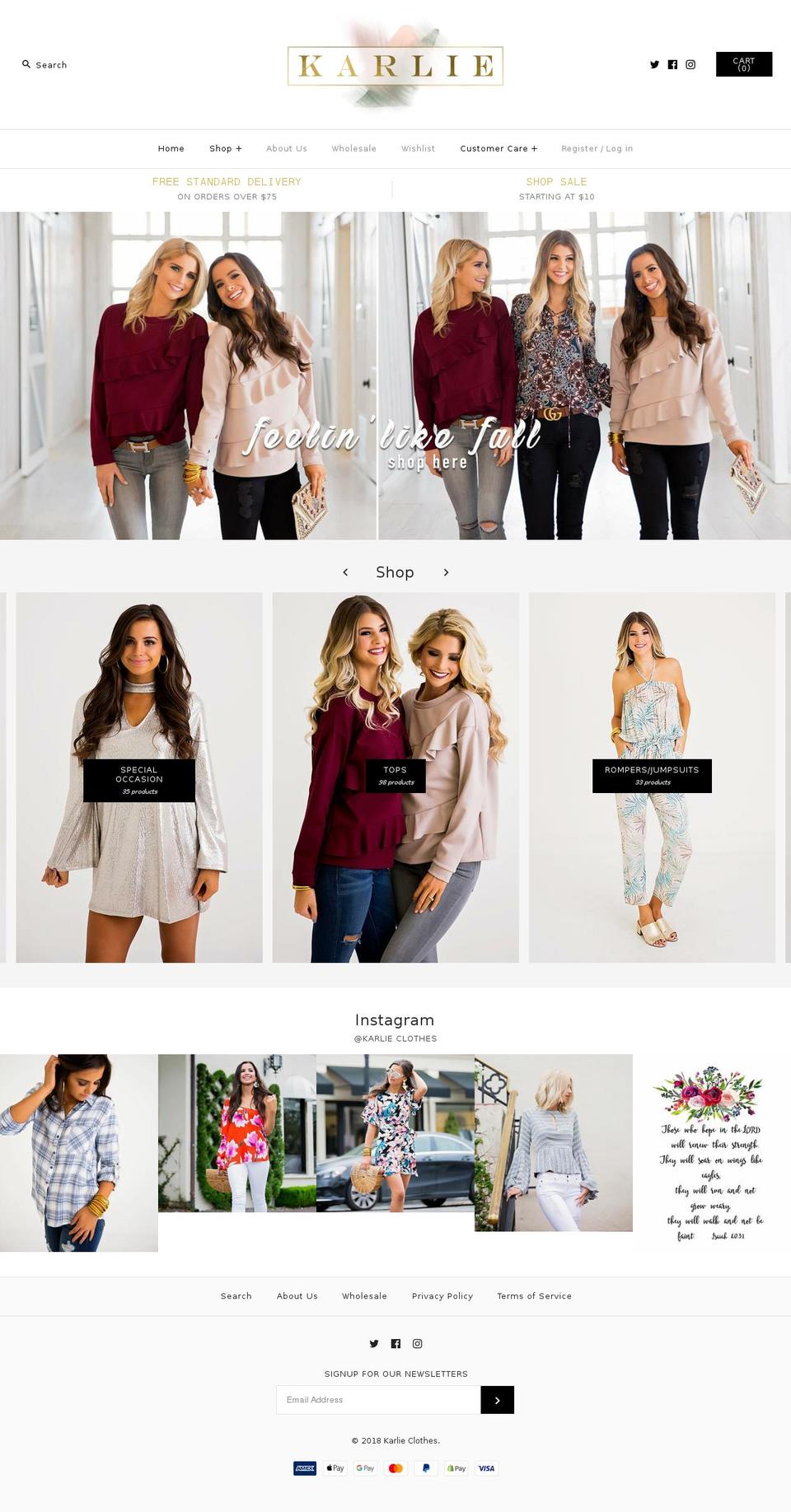 shopkarlie.com — Shopify storefront screenshot