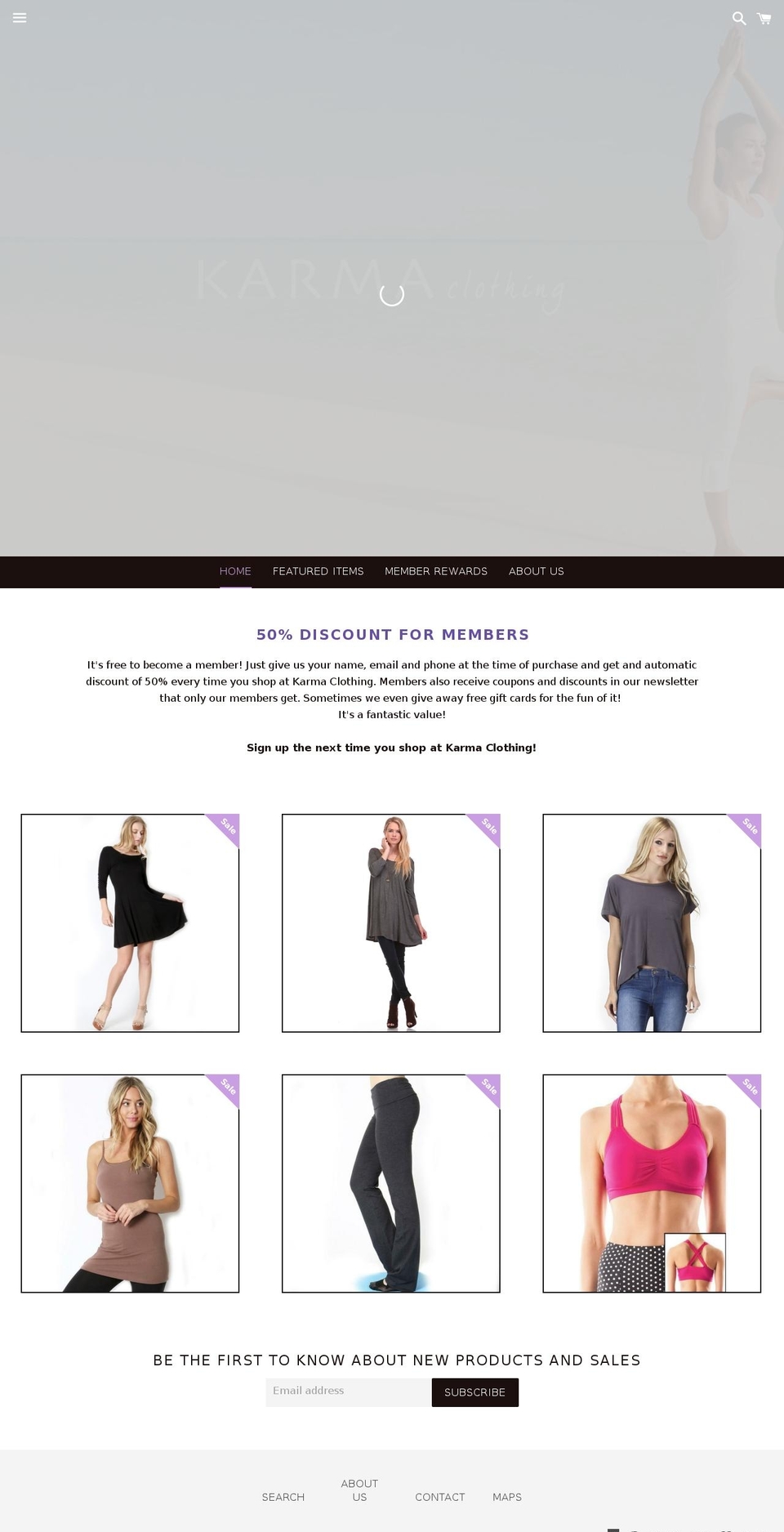 shopkarmaclothing.com shopify website screenshot