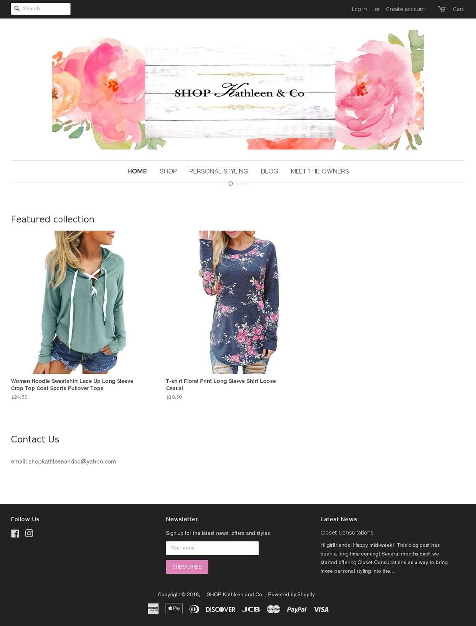 shopkathleenandco.com — Shopify storefront screenshot