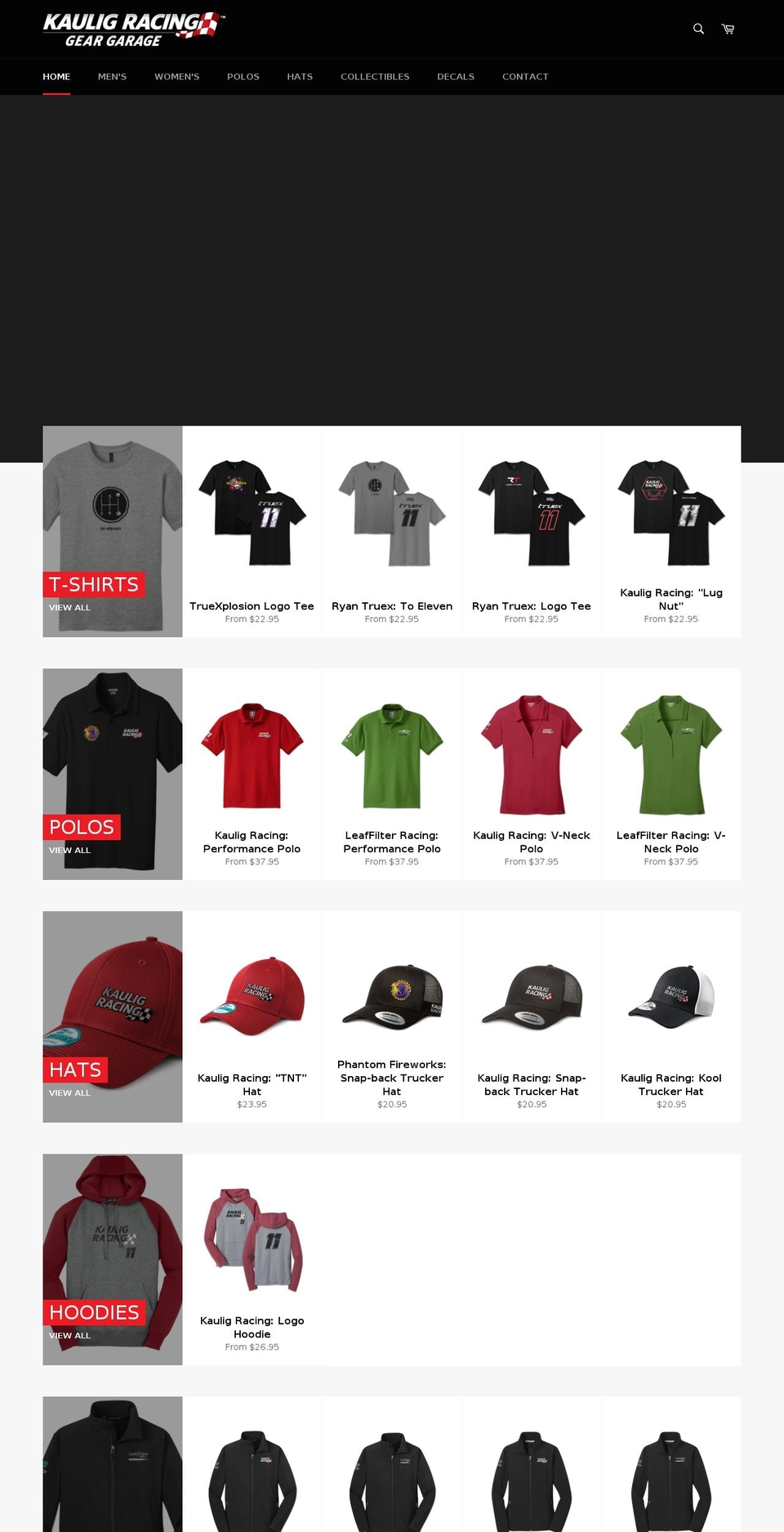shopkauligracing.com shopify website screenshot
