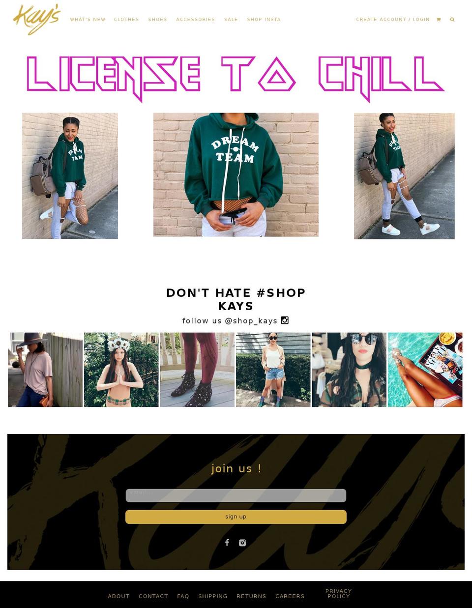 shopkays.com shopify website screenshot