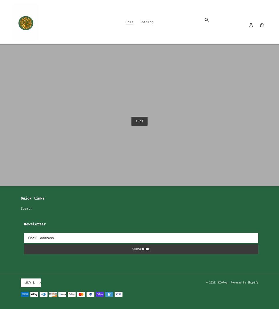 shopkcopear.com shopify website screenshot