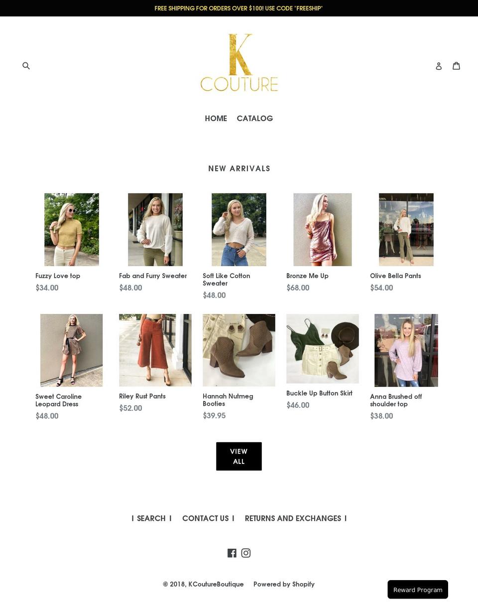shopkcouture.com shopify website screenshot