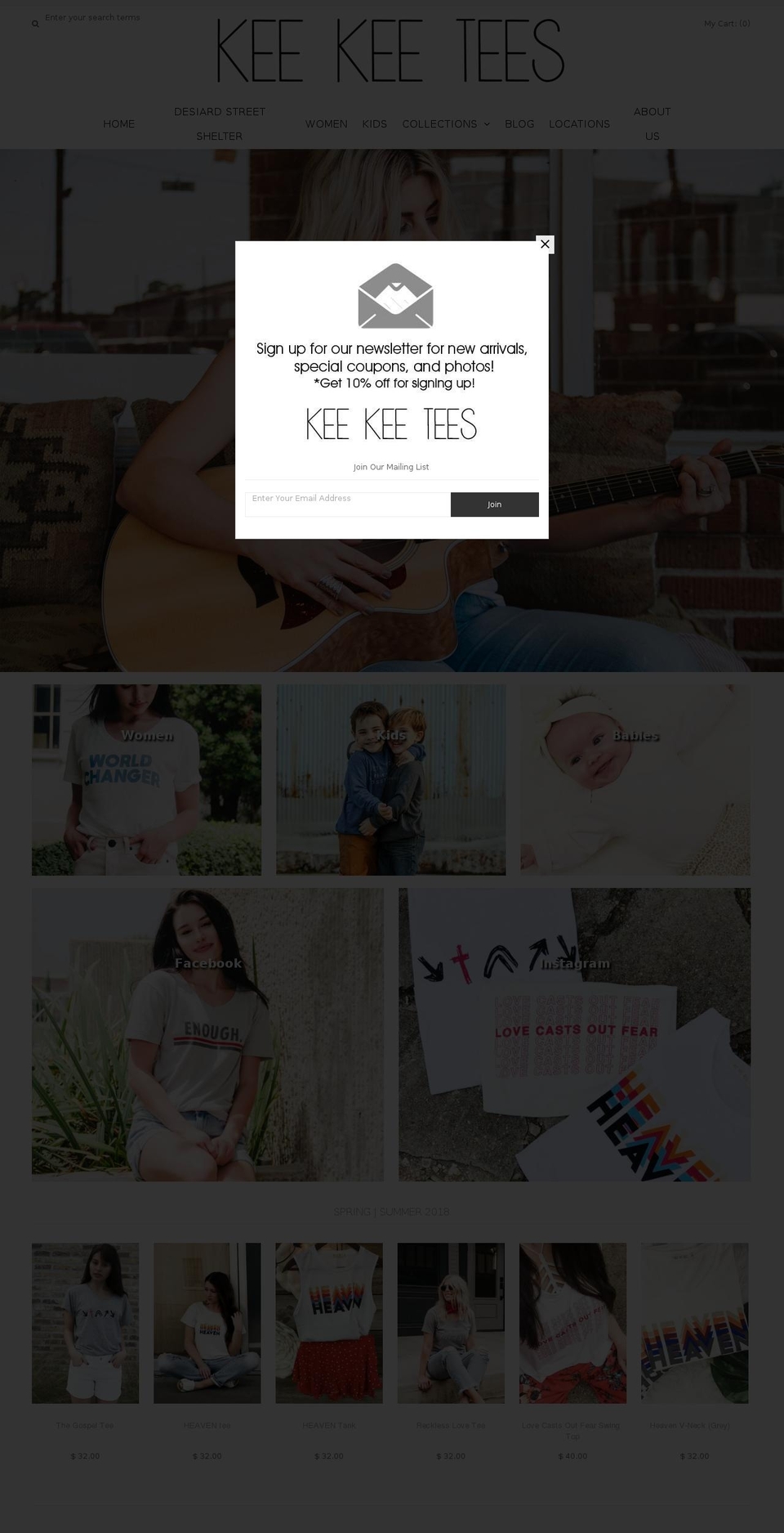 shopkeekeetees.com — Shopify storefront screenshot