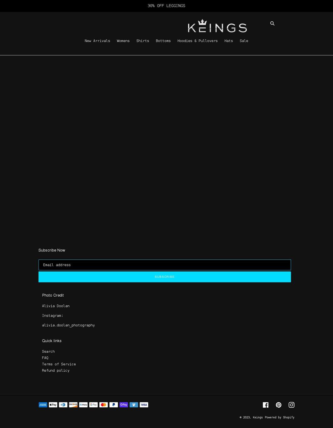 shopkeings.com shopify website screenshot