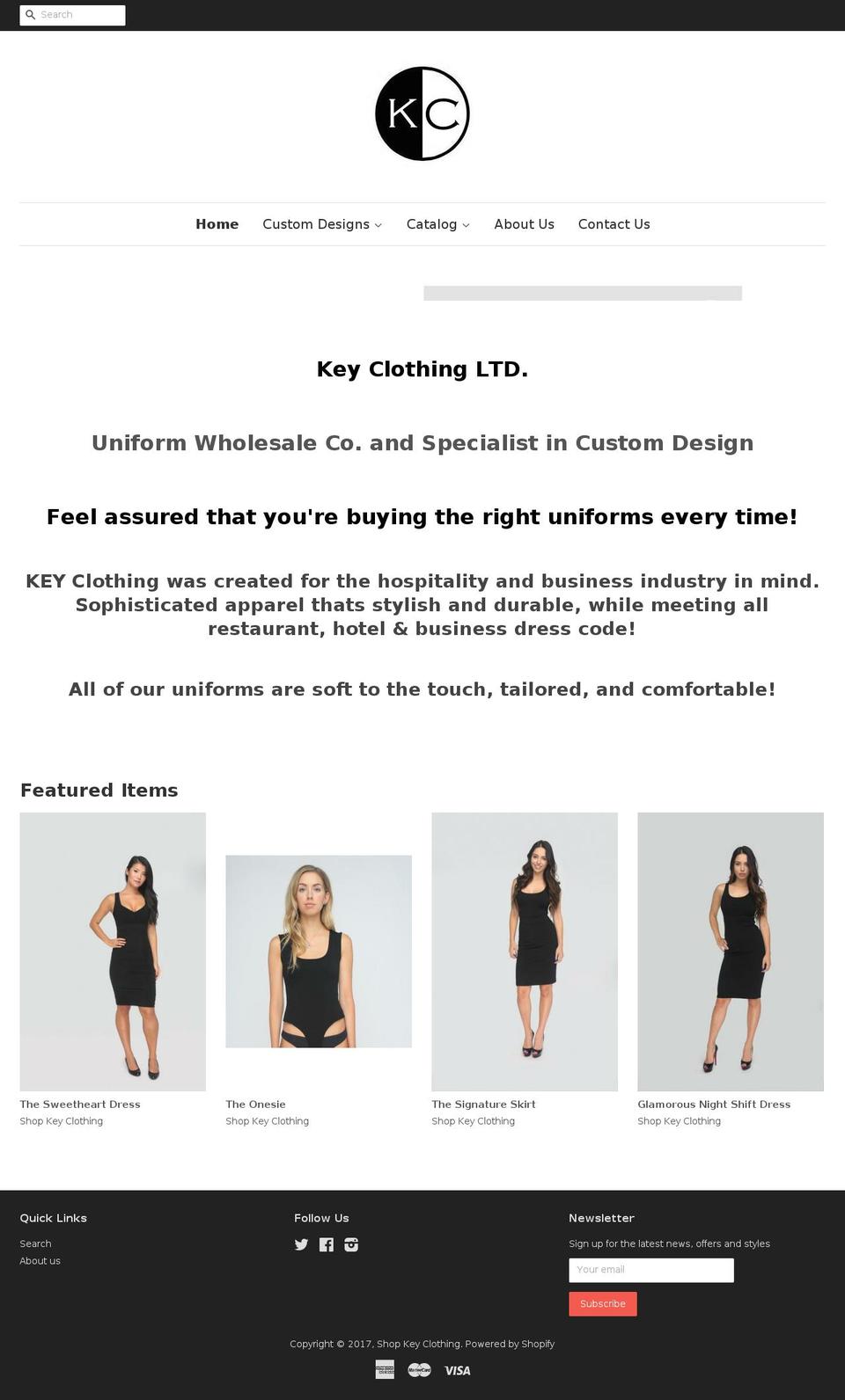 shopkeyclothing.com shopify website screenshot
