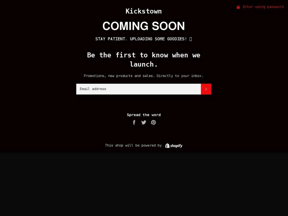 shopkickstown.com shopify website screenshot