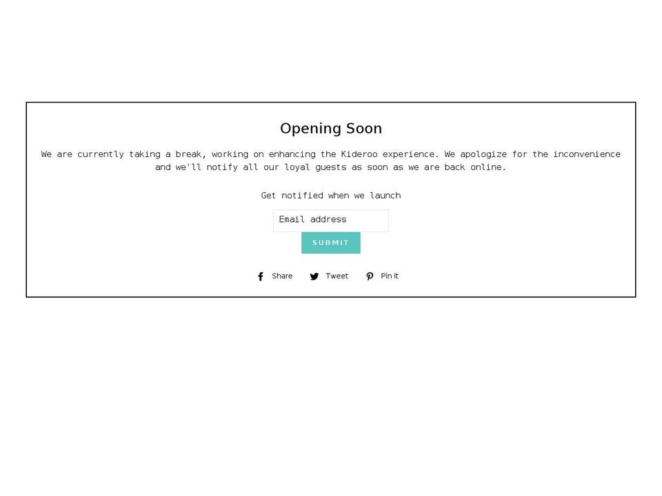 shopkideroo.com shopify website screenshot