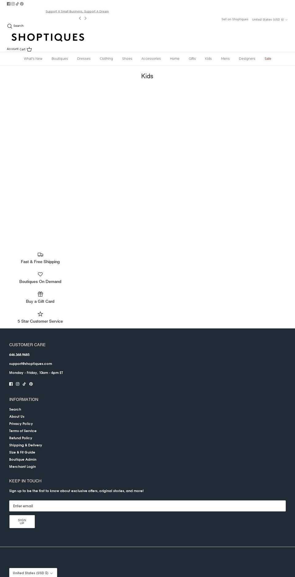 shopkids.com shopify website screenshot