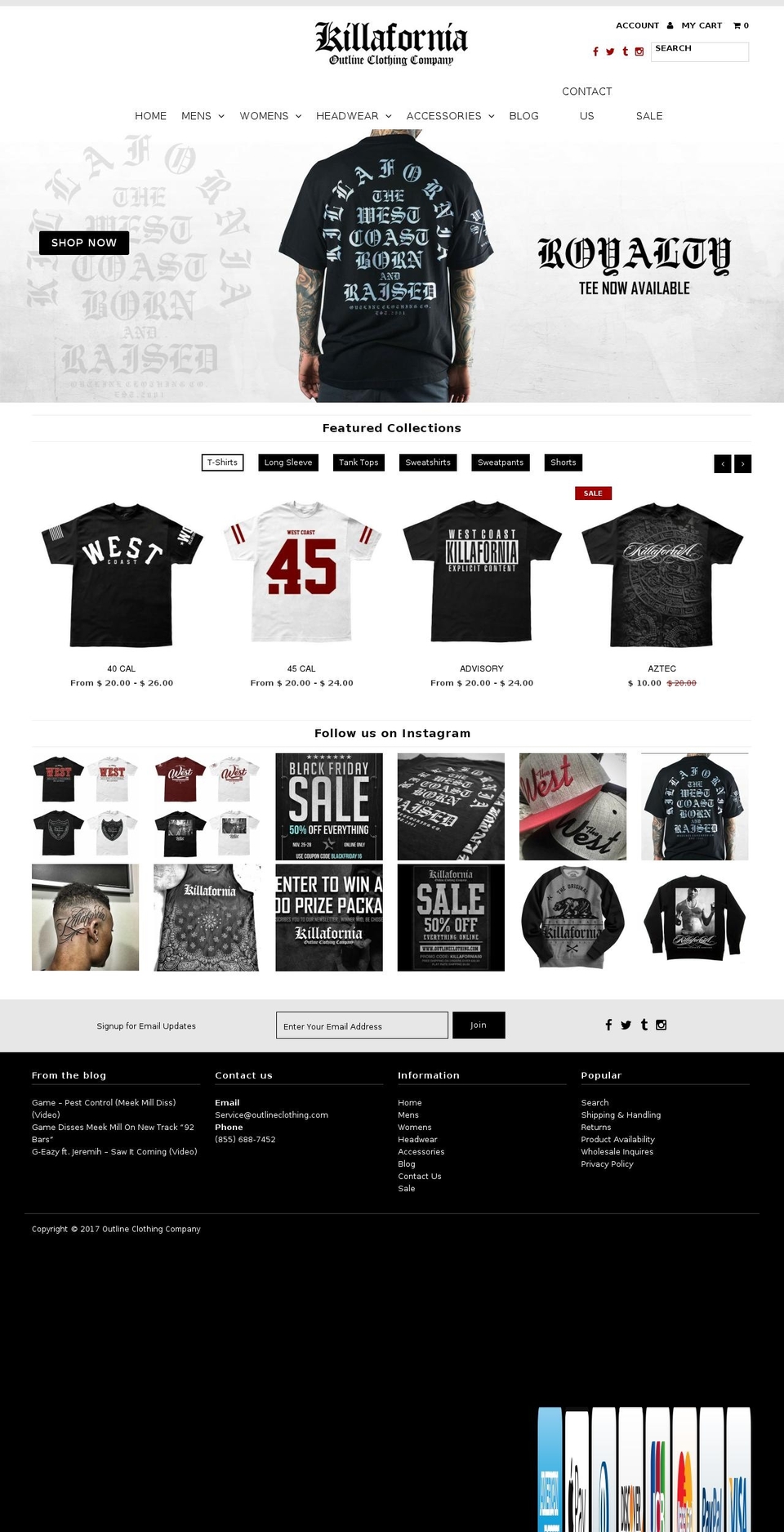 shopkillafornia.com shopify website screenshot