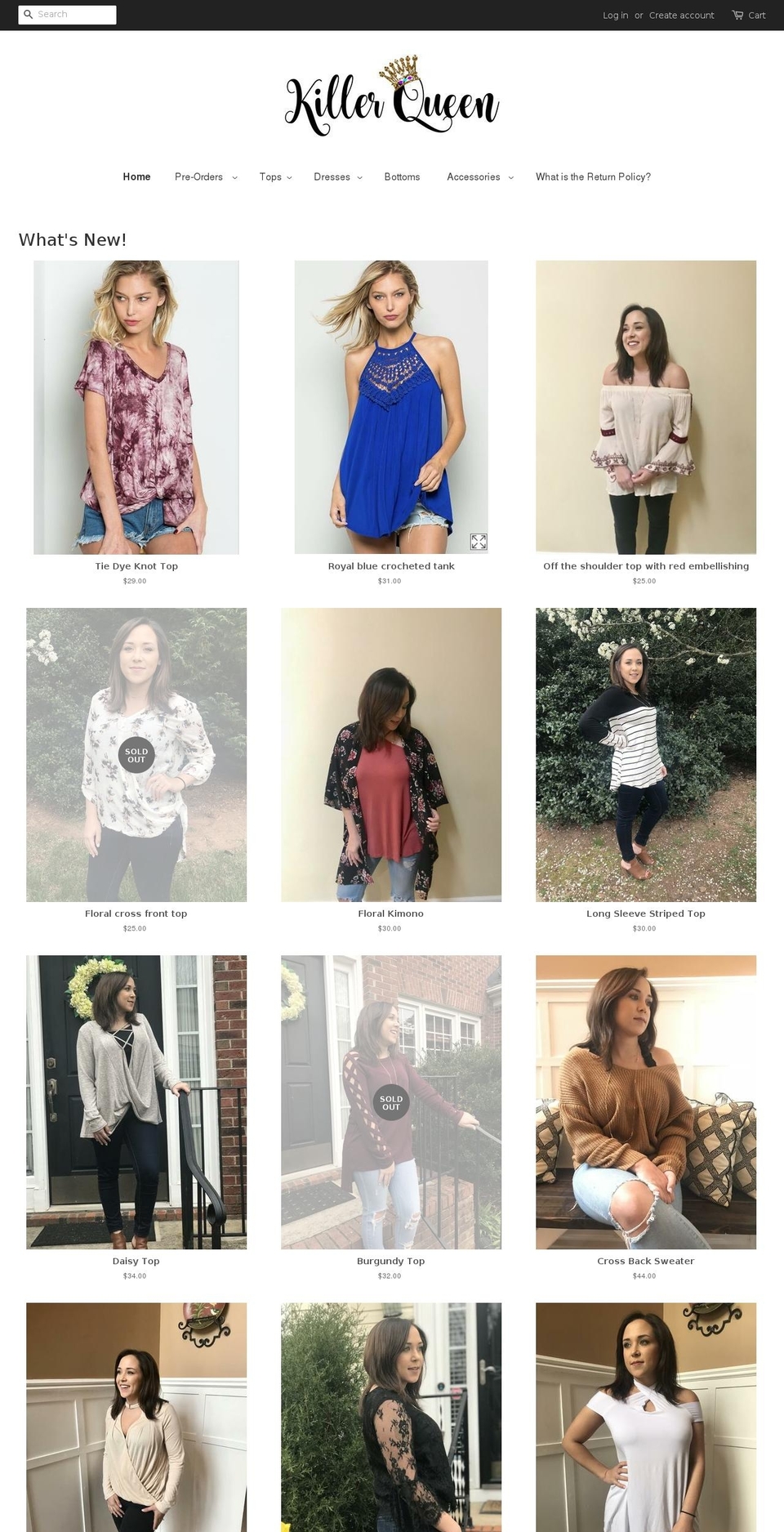 shopkillerqueen.com — Shopify storefront screenshot