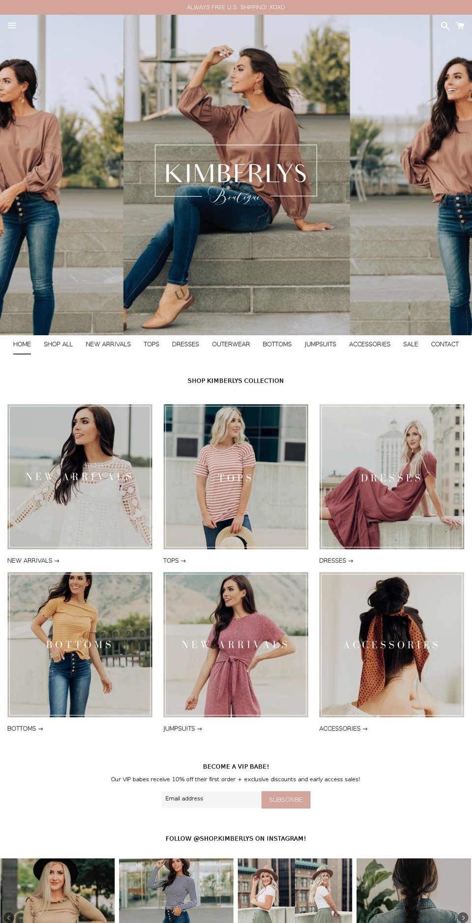 shopkimberlys.com — Shopify storefront screenshot