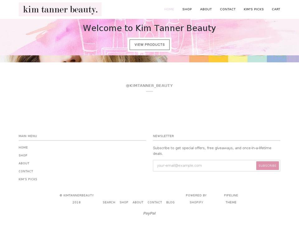 shopkimtannerbeauty.com shopify website screenshot
