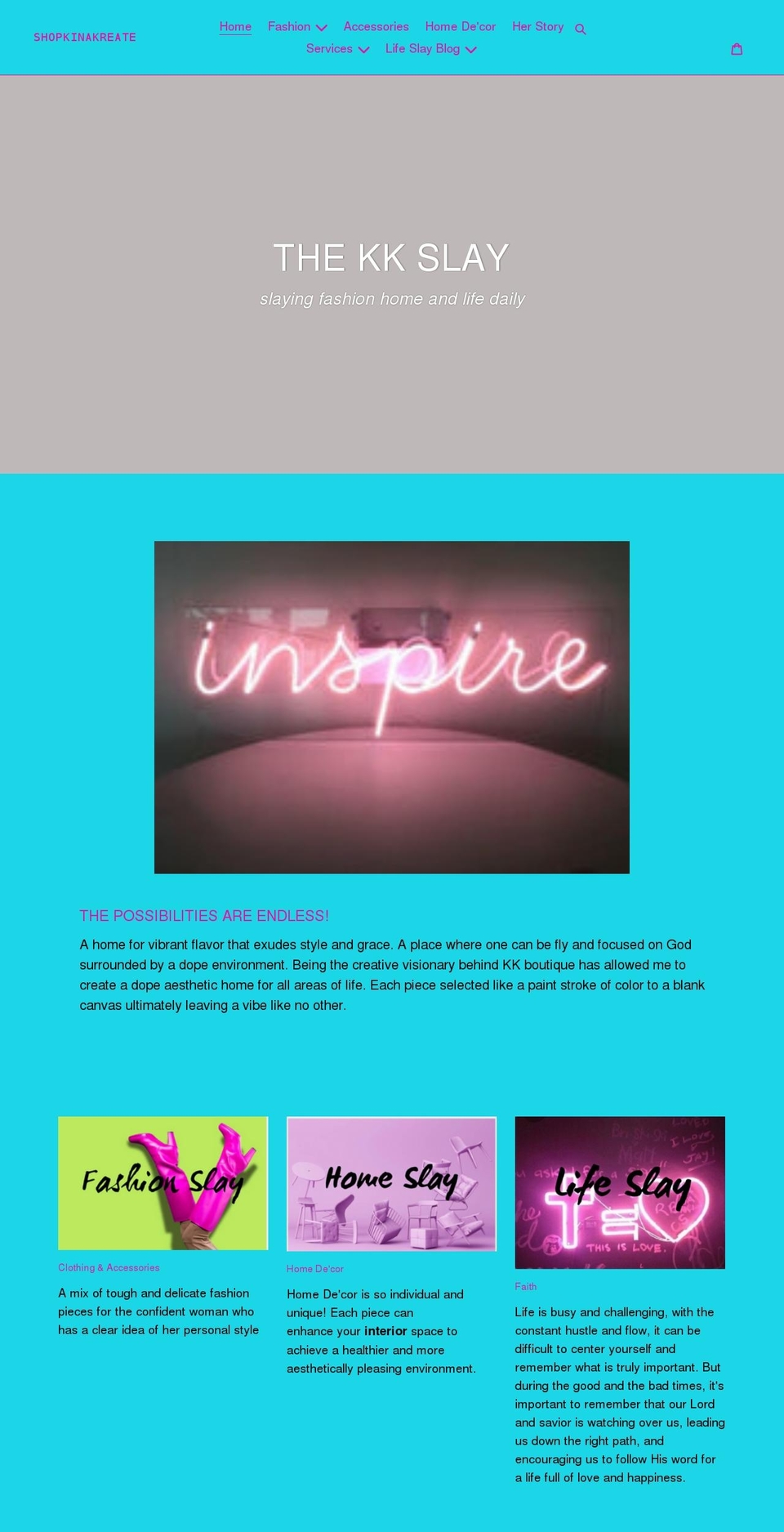 shopkinakreate.com shopify website screenshot