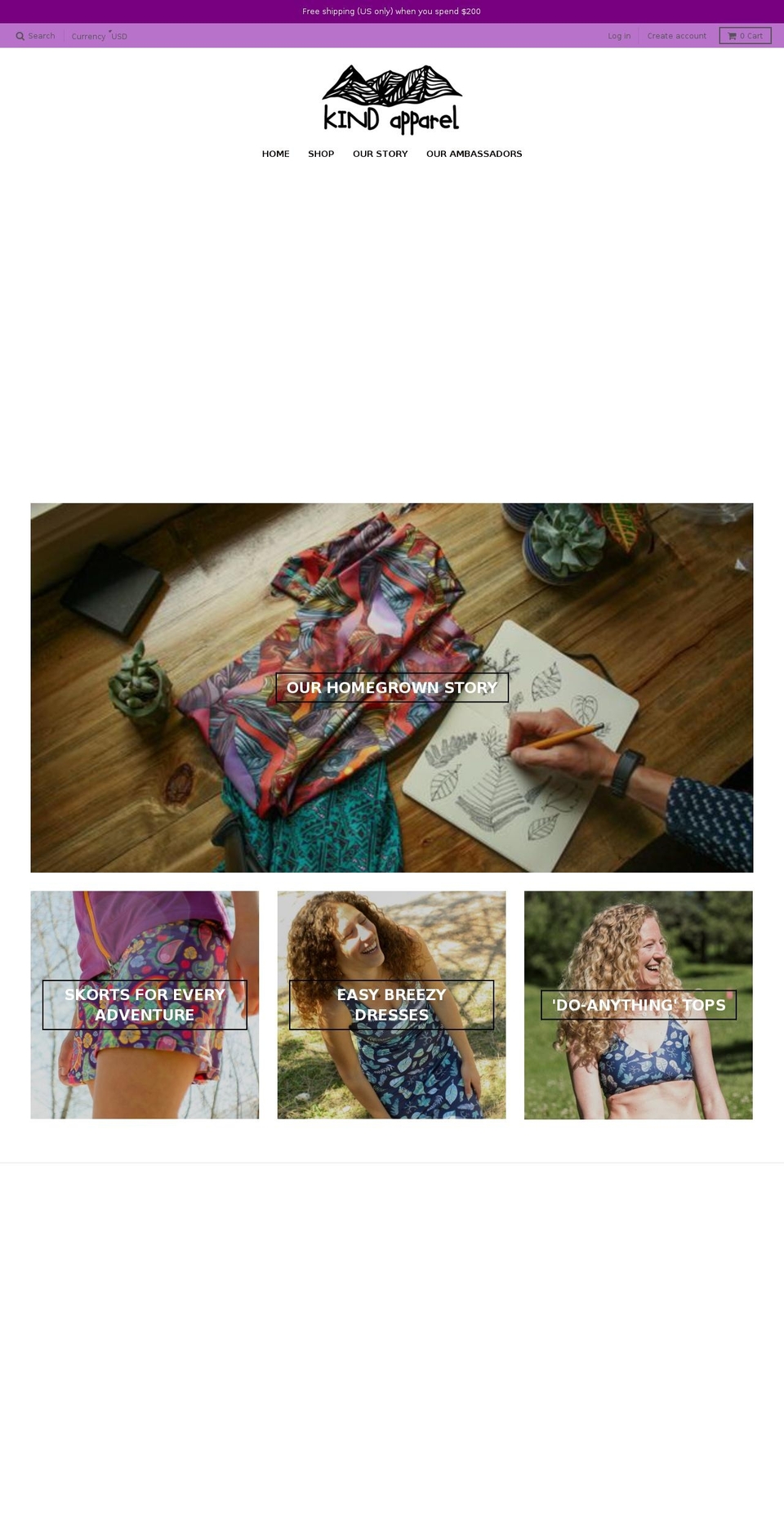 shopkindapparel.com shopify website screenshot