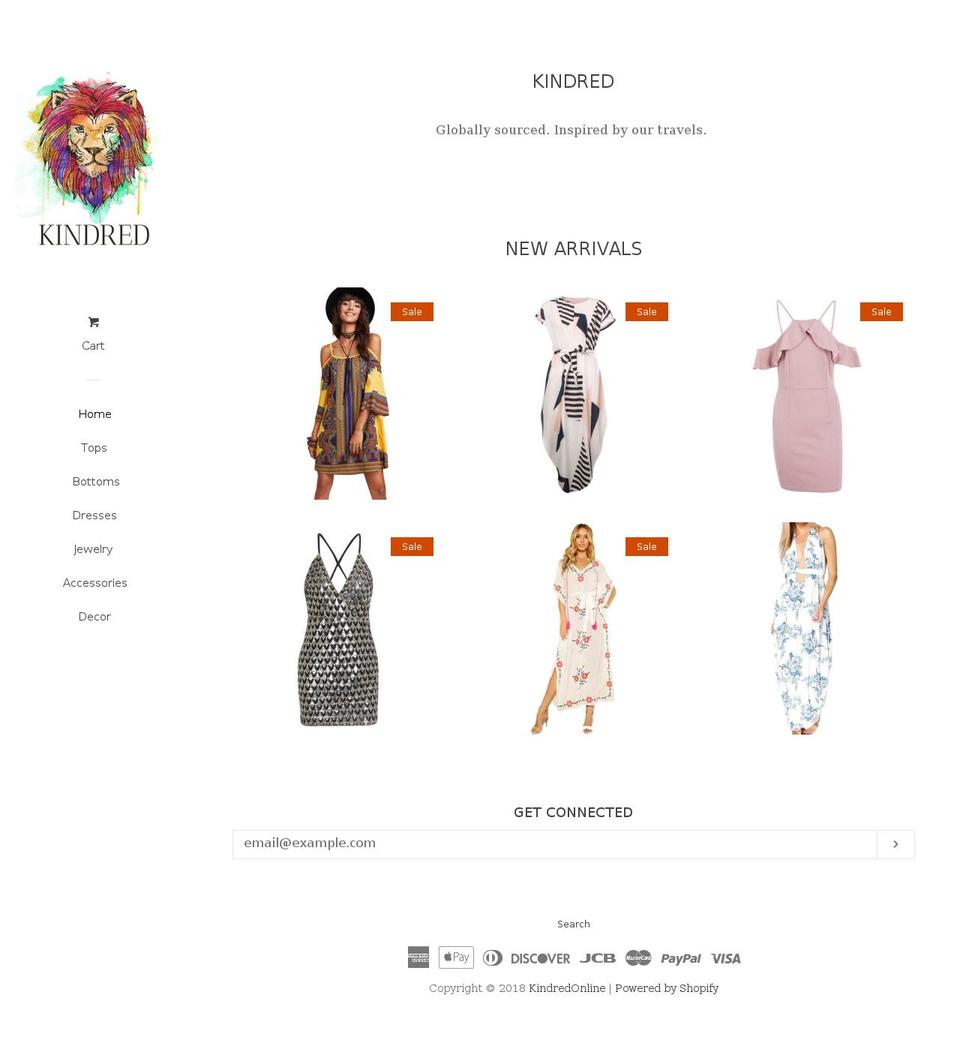 shopkindredonline.com — Shopify storefront screenshot