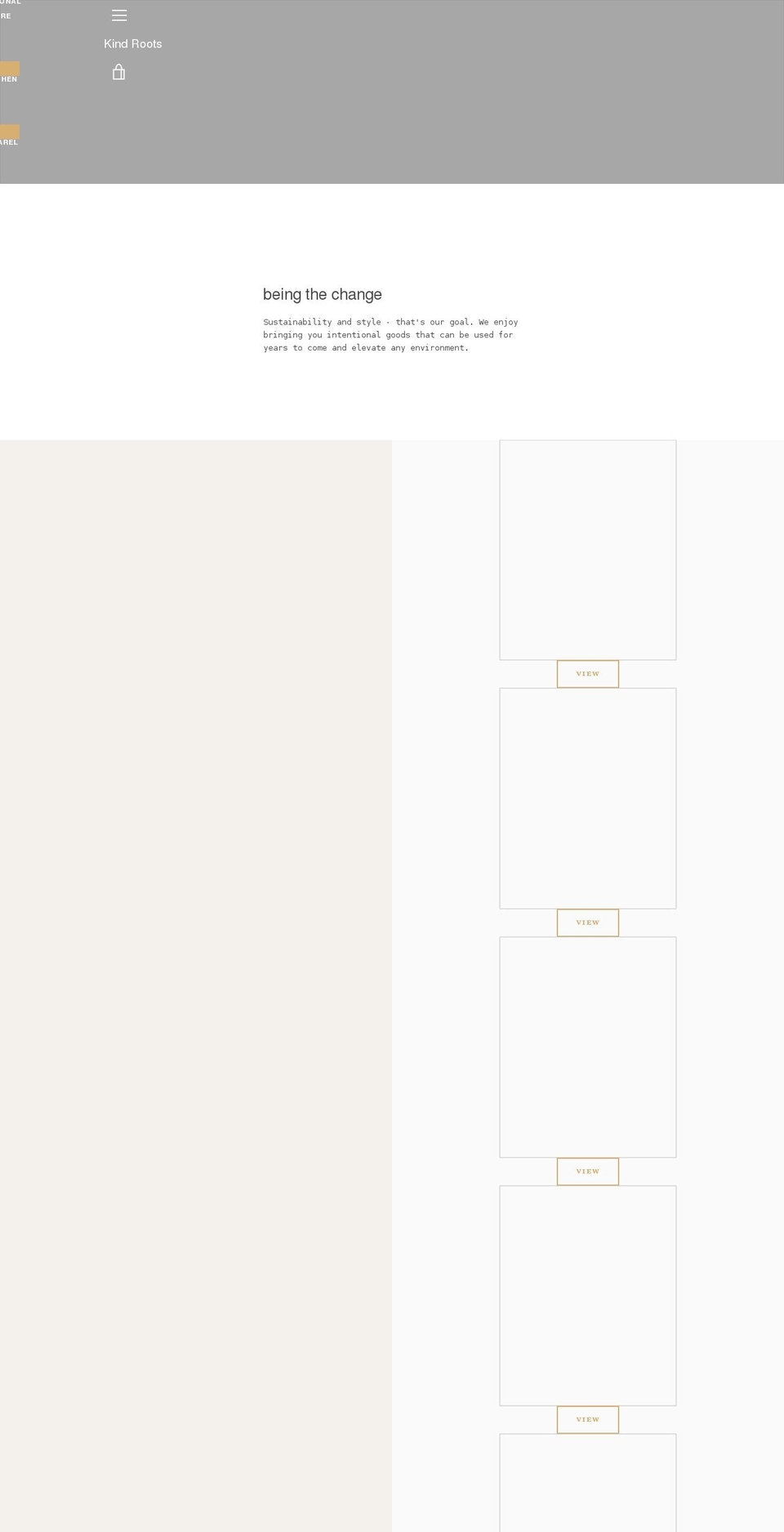 shopkindroots.com shopify website screenshot