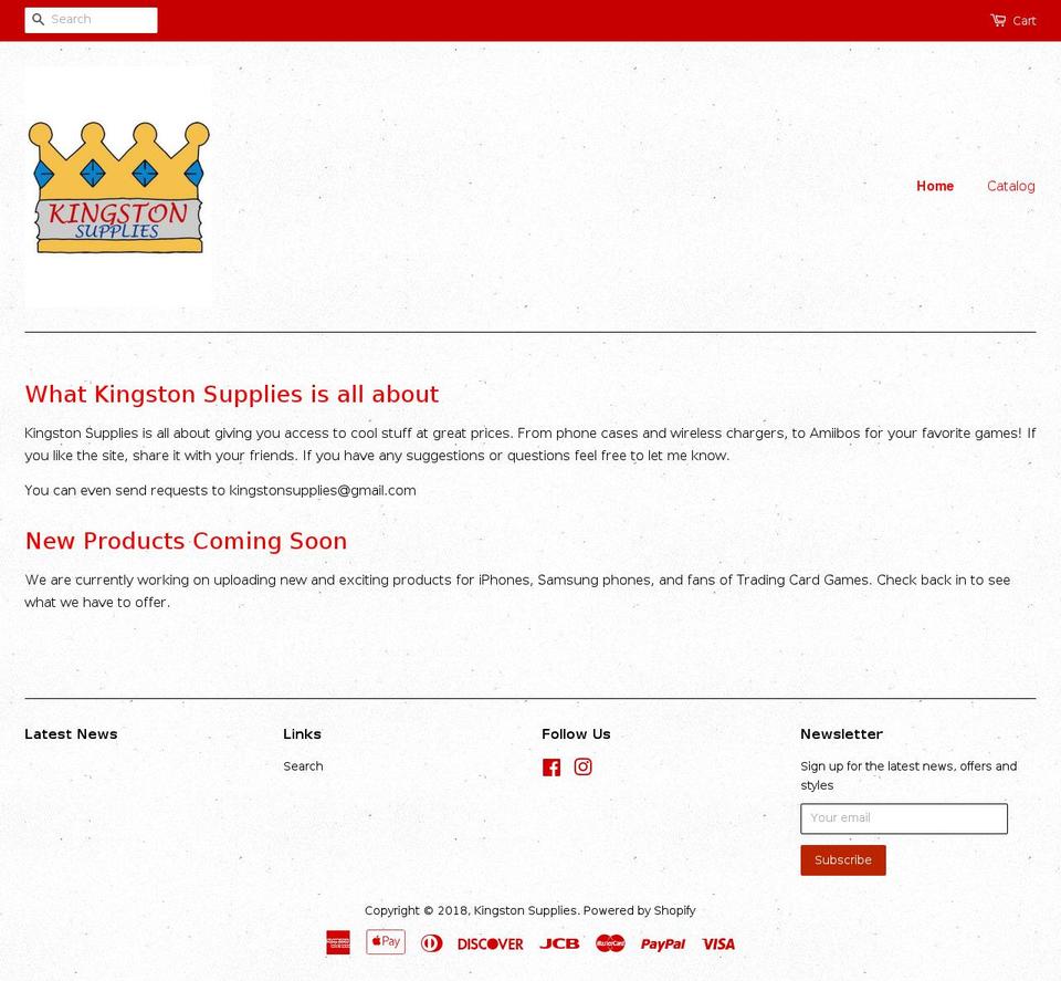 shopkingstonsupplies.com — Shopify storefront screenshot