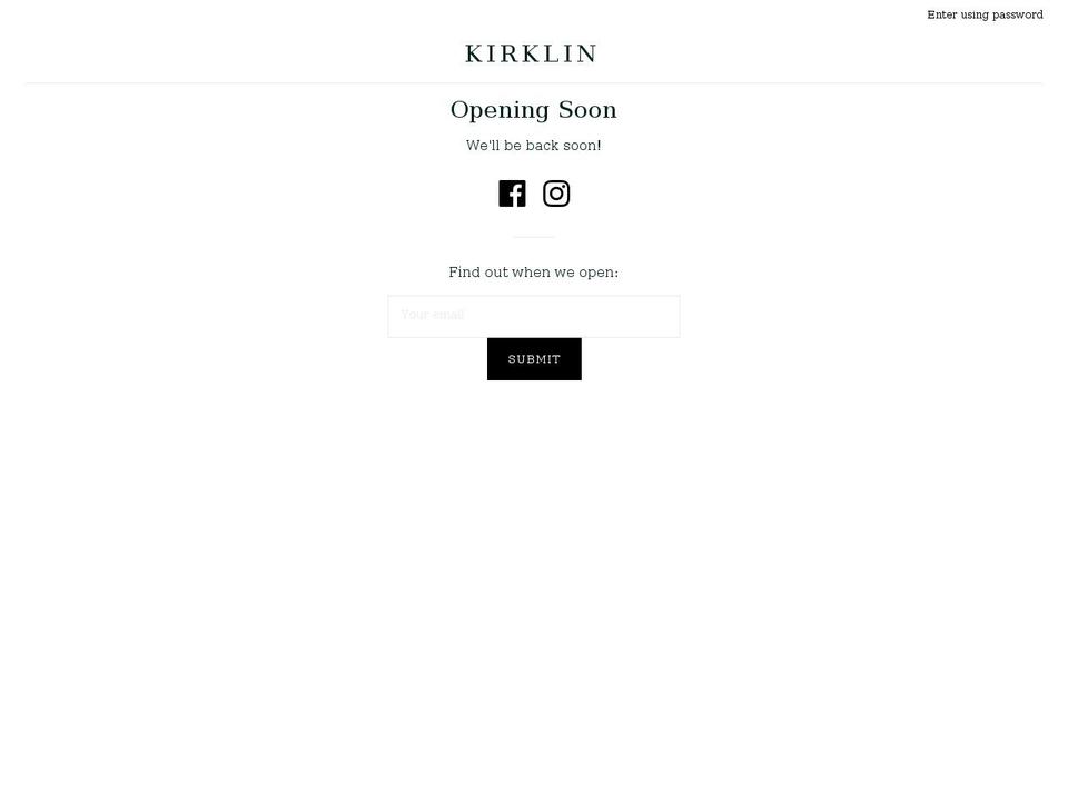 shopkirklin.com shopify website screenshot