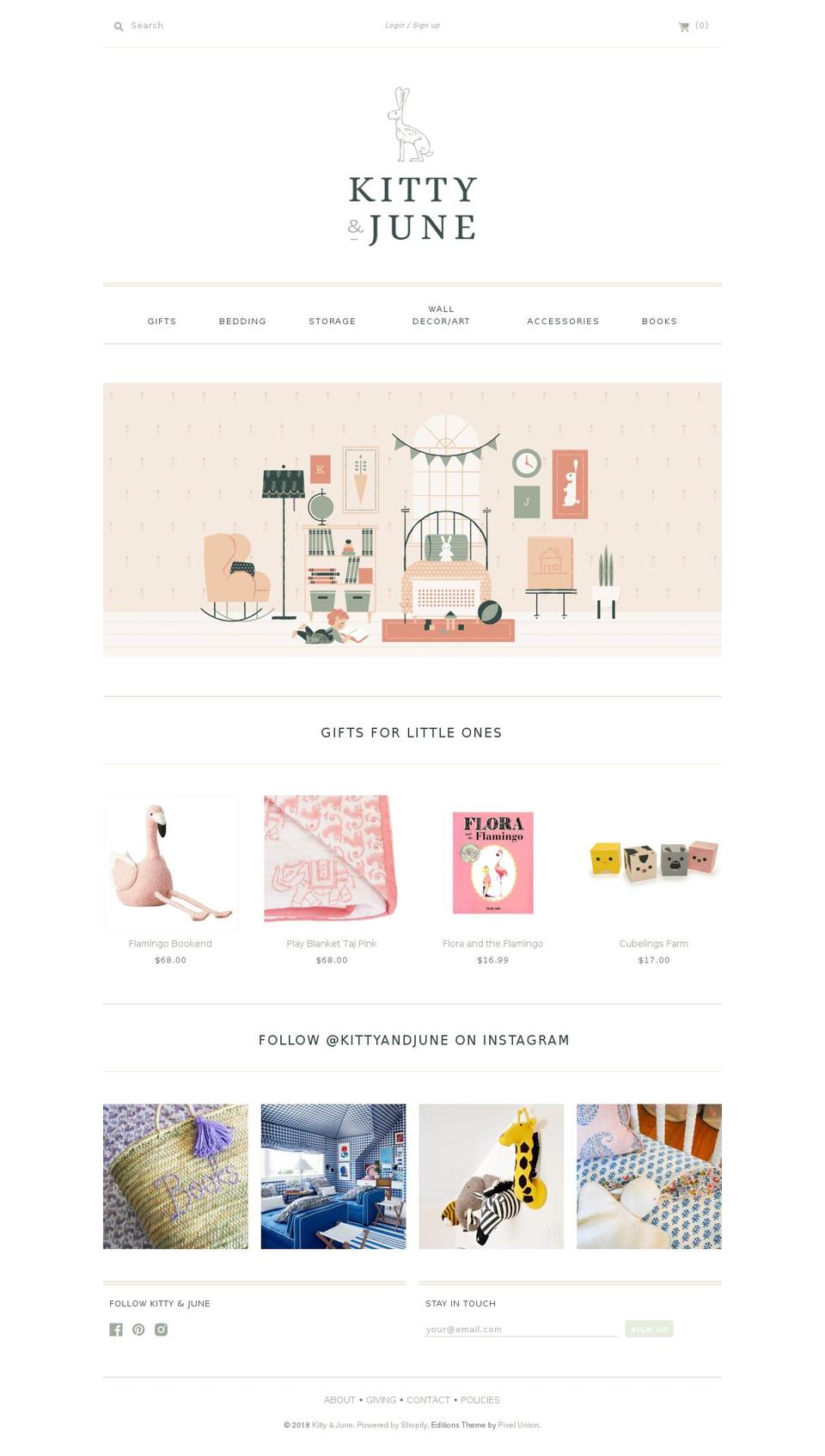 shopkittyandjune.com shopify website screenshot