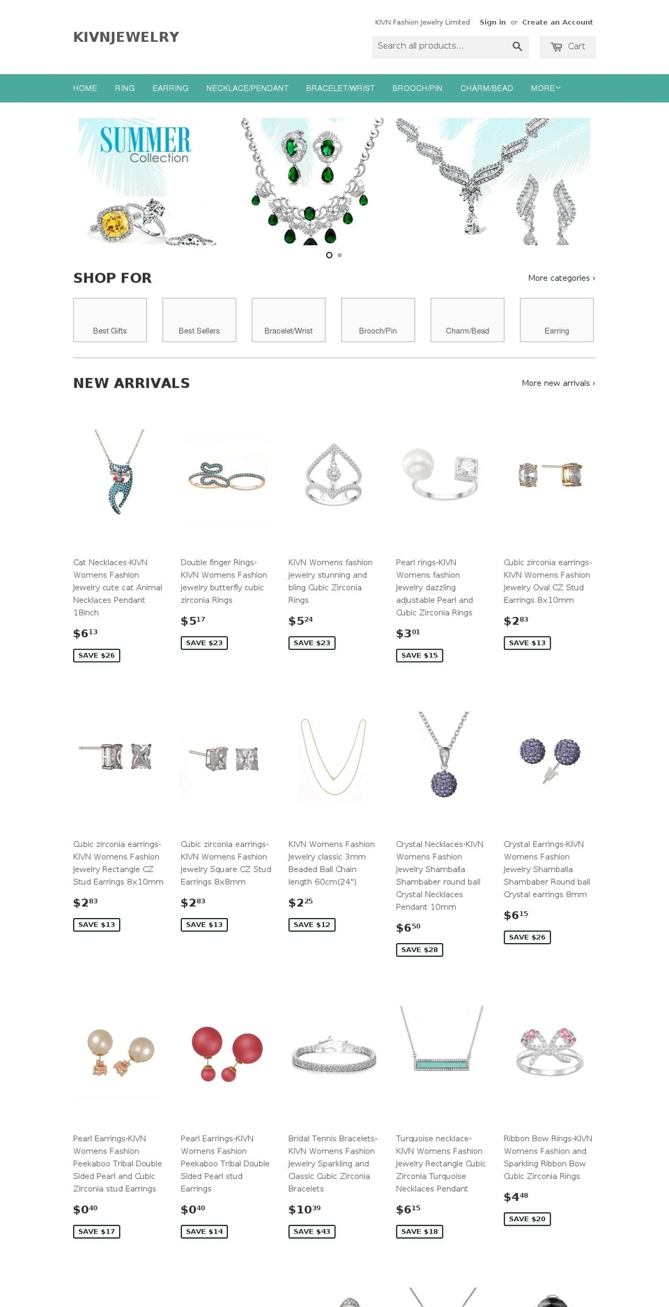 shopkivnjewelry.com shopify website screenshot