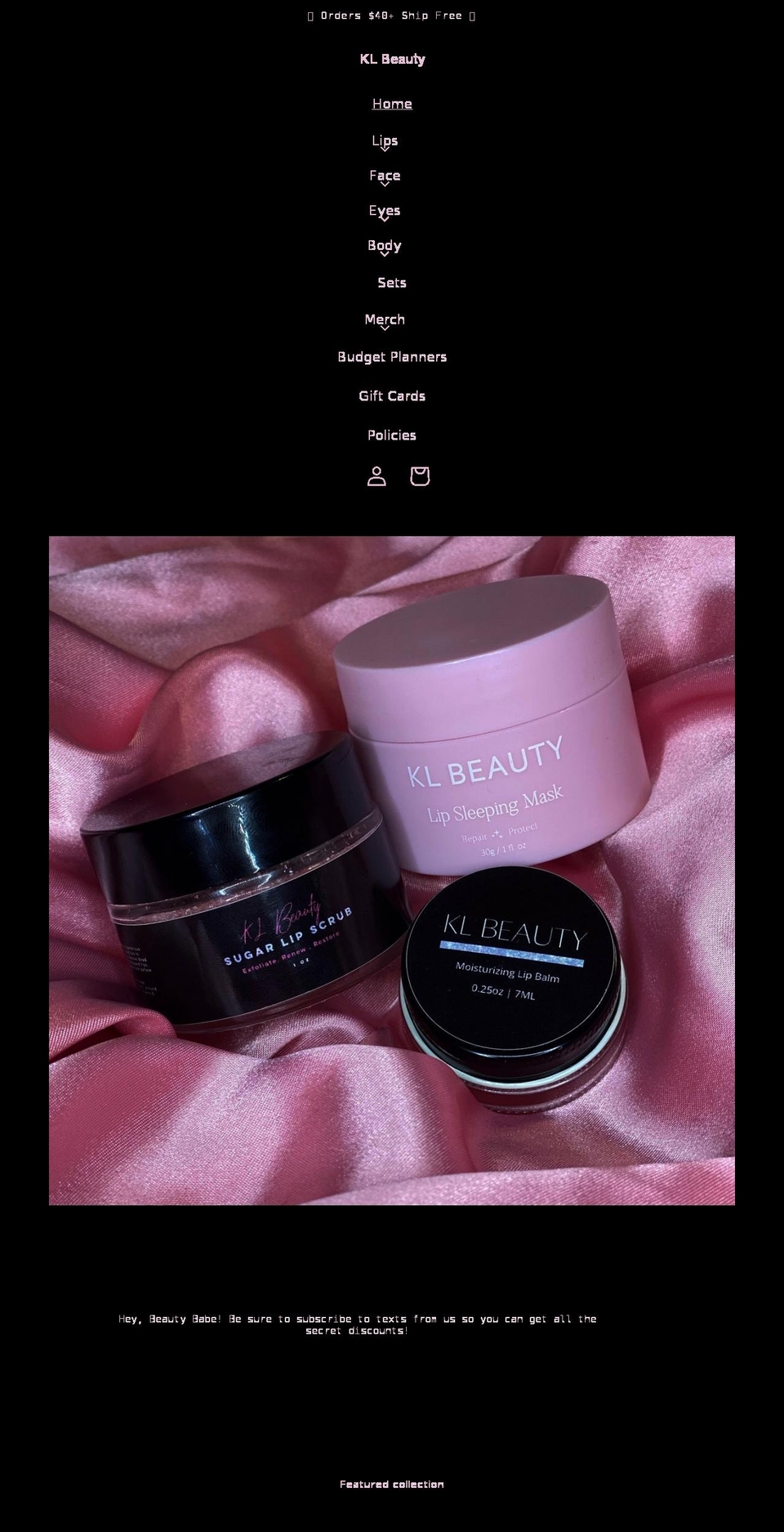 shopklbeauty.com shopify website screenshot