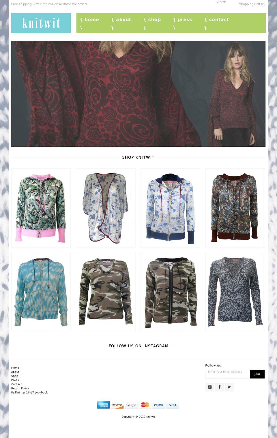 shopknitwit.com shopify website screenshot