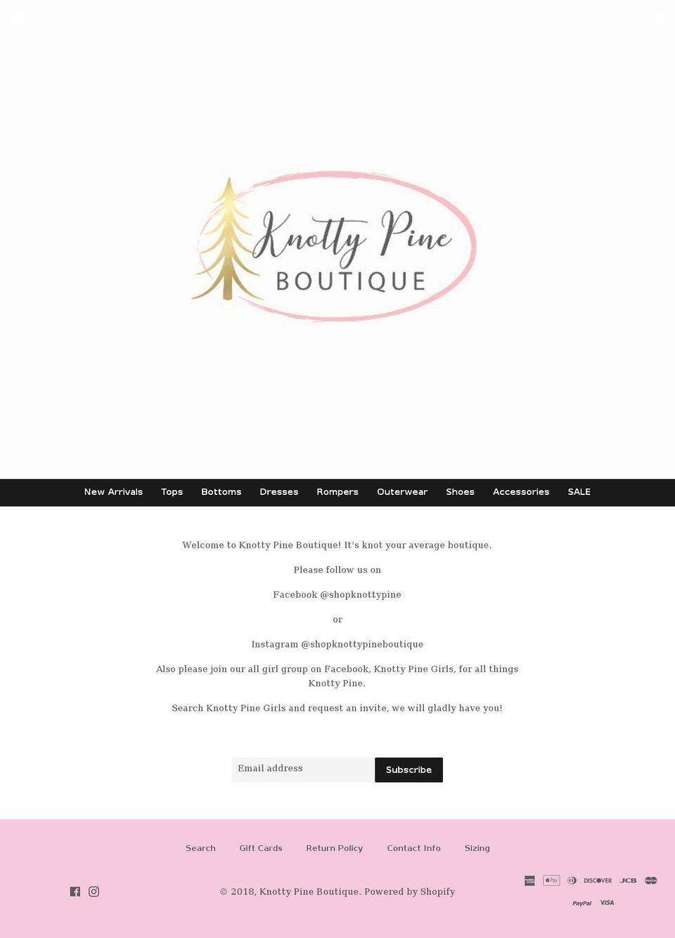shopknottypine.com — Shopify storefront screenshot