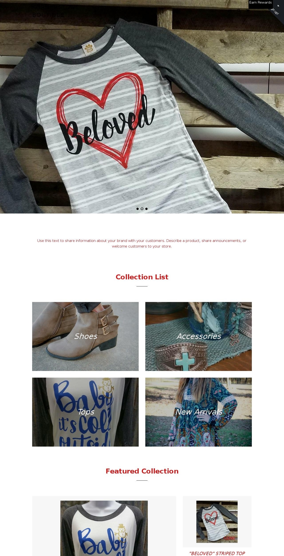 shopkornerstoneboutique.com shopify website screenshot