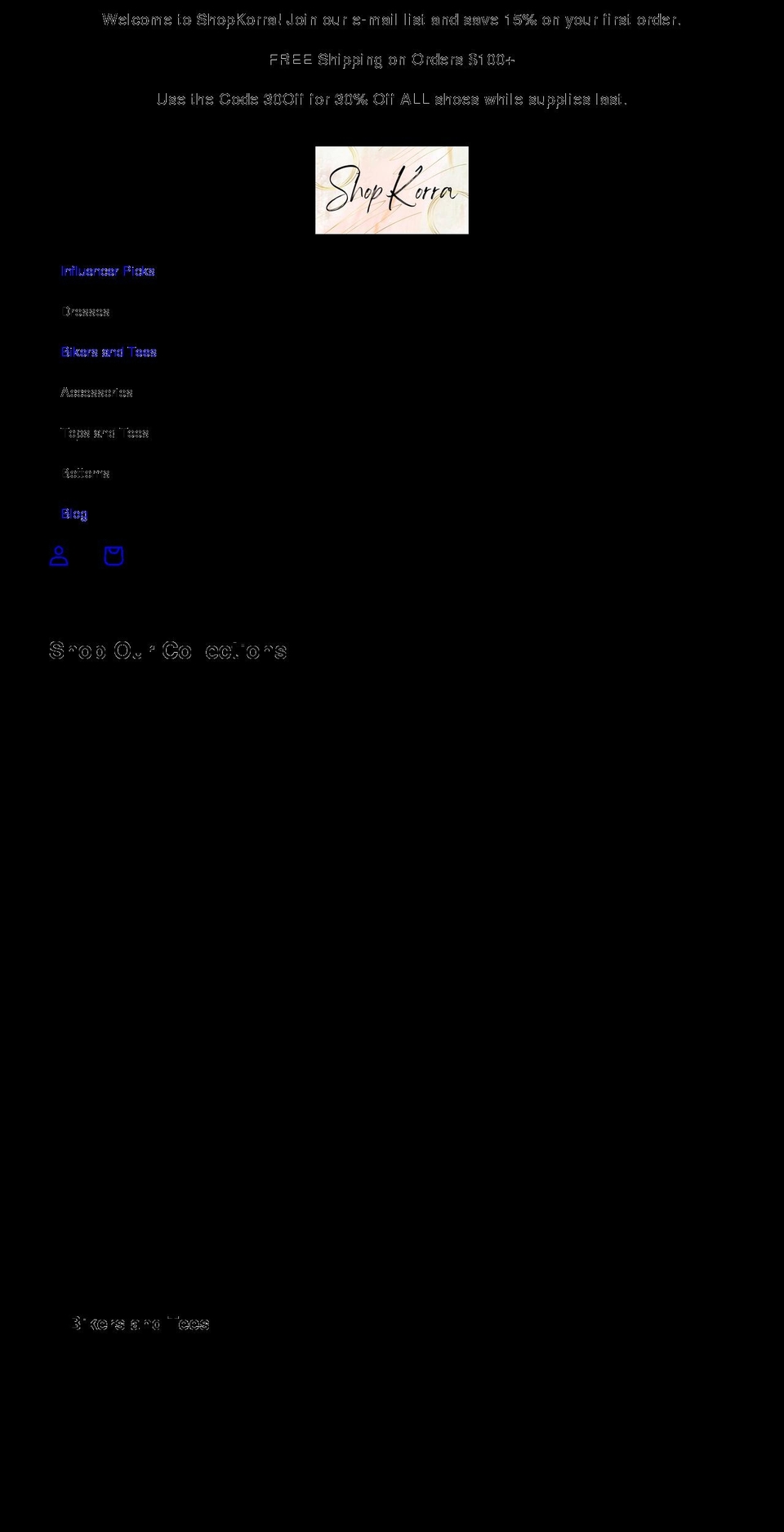 shopkorra.com shopify website screenshot