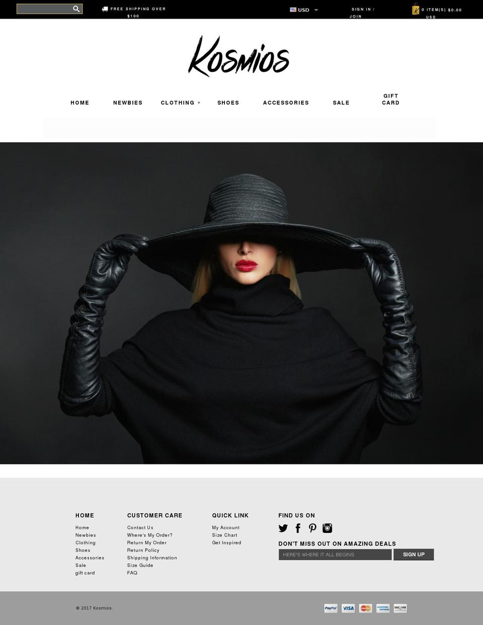 shopkosmios.com shopify website screenshot