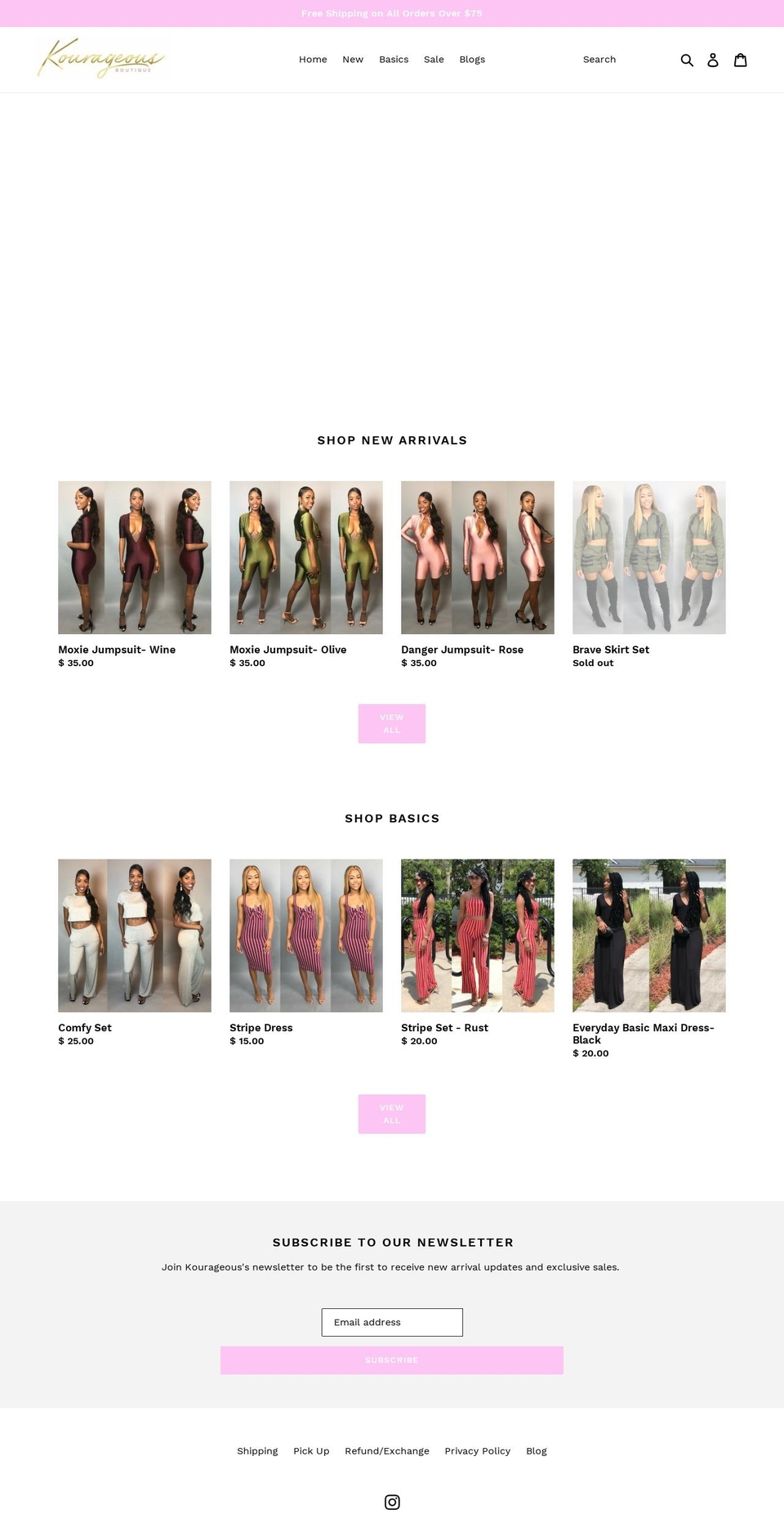 shopkourageous.com shopify website screenshot