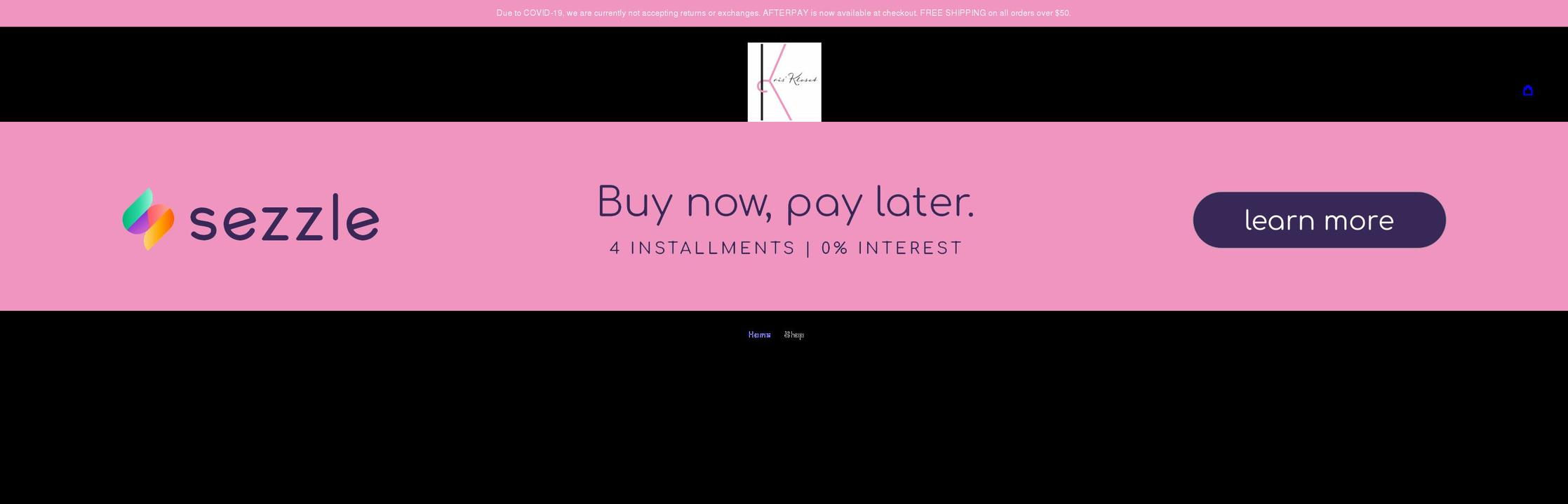 shopkriskloset.com shopify website screenshot