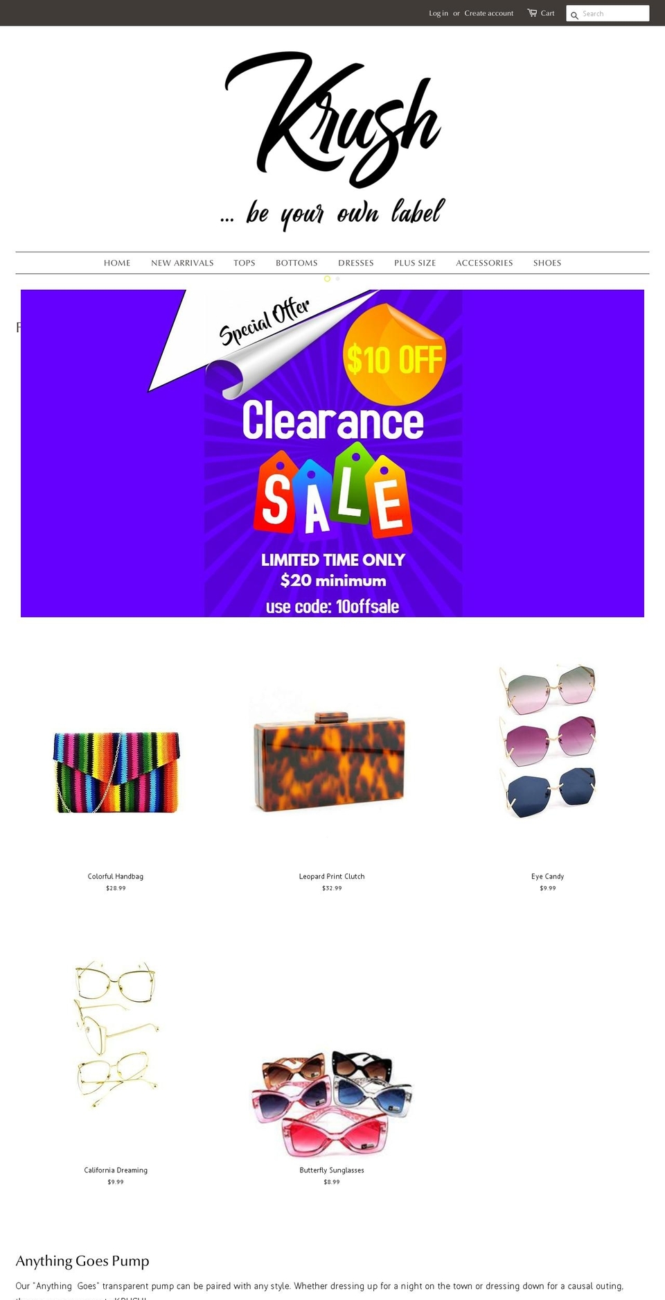 shopkrushonline.com — Shopify storefront screenshot