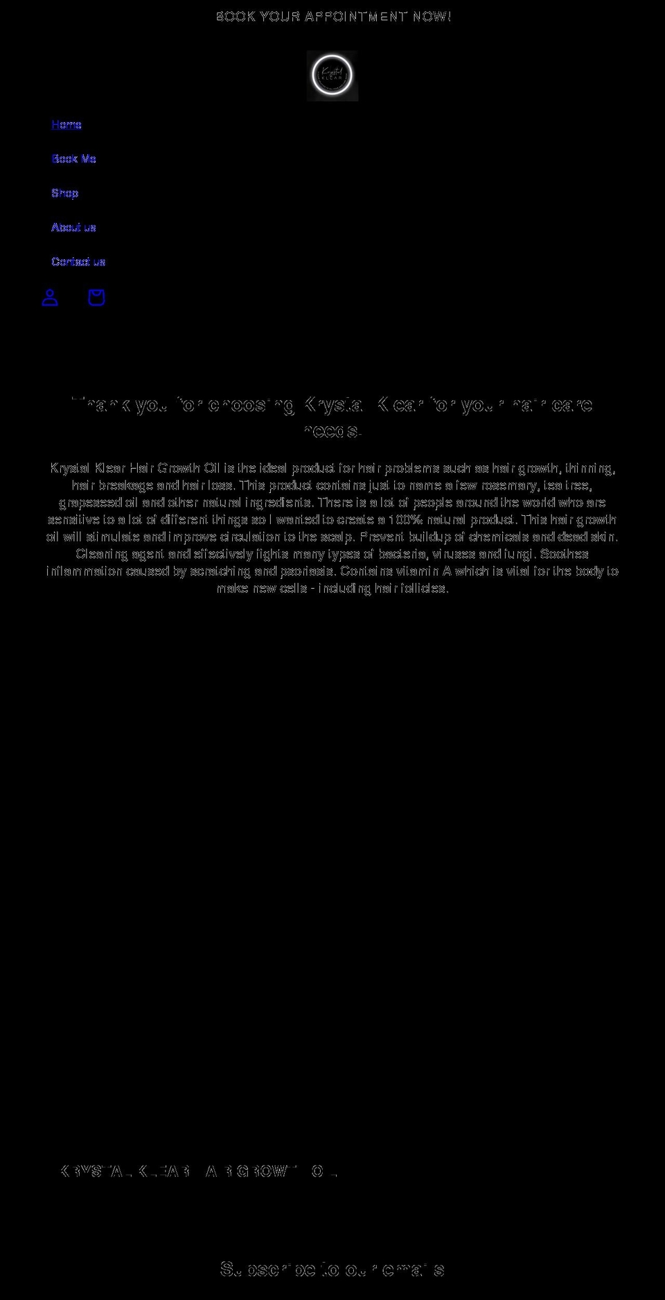 shopkrystalklear.com shopify website screenshot