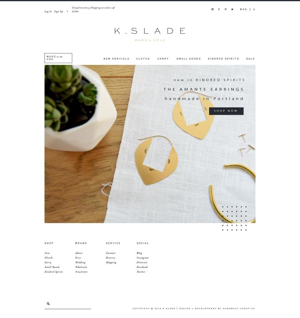 shopkslade.com shopify website screenshot
