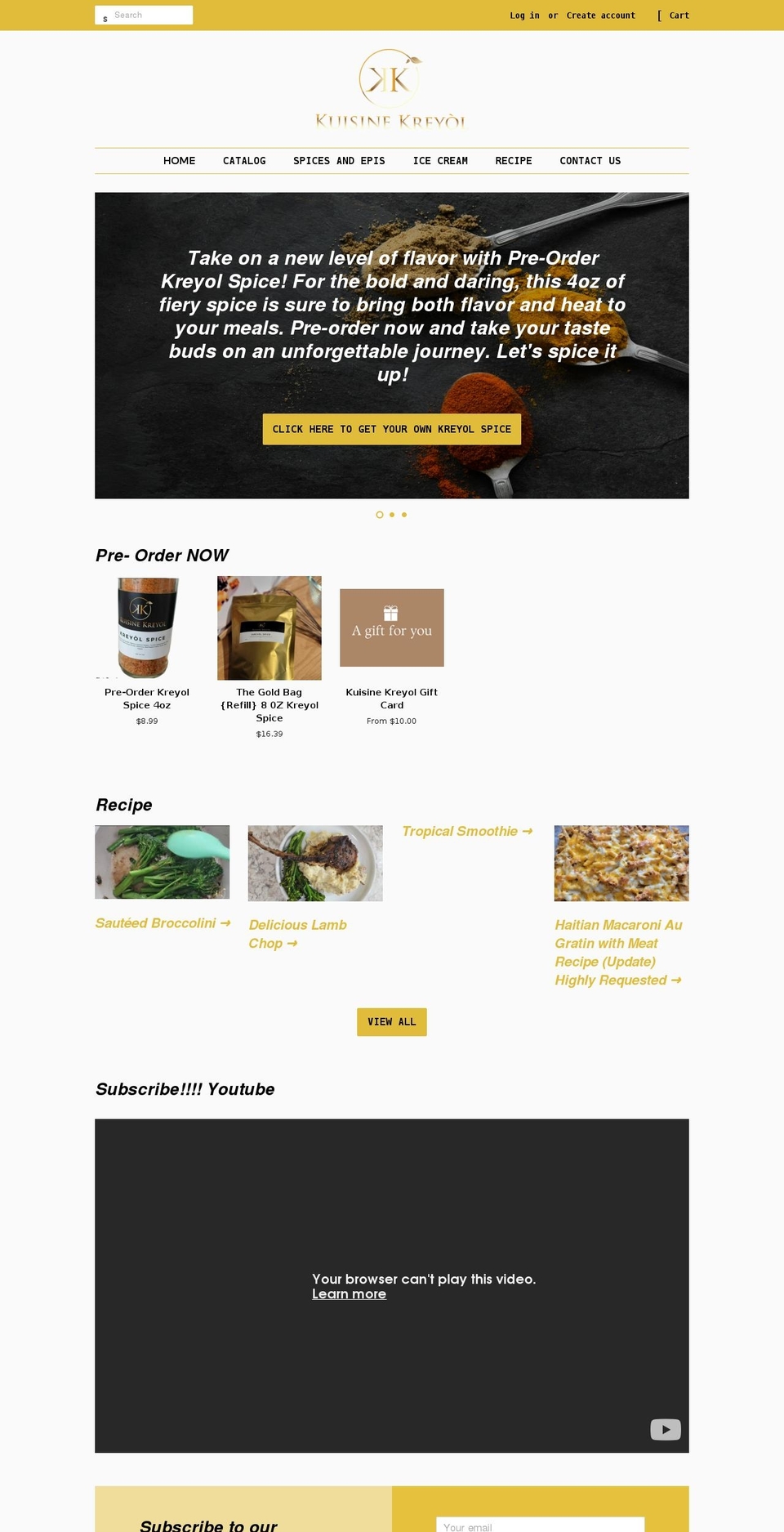 shopkuisinekreyol.com shopify website screenshot
