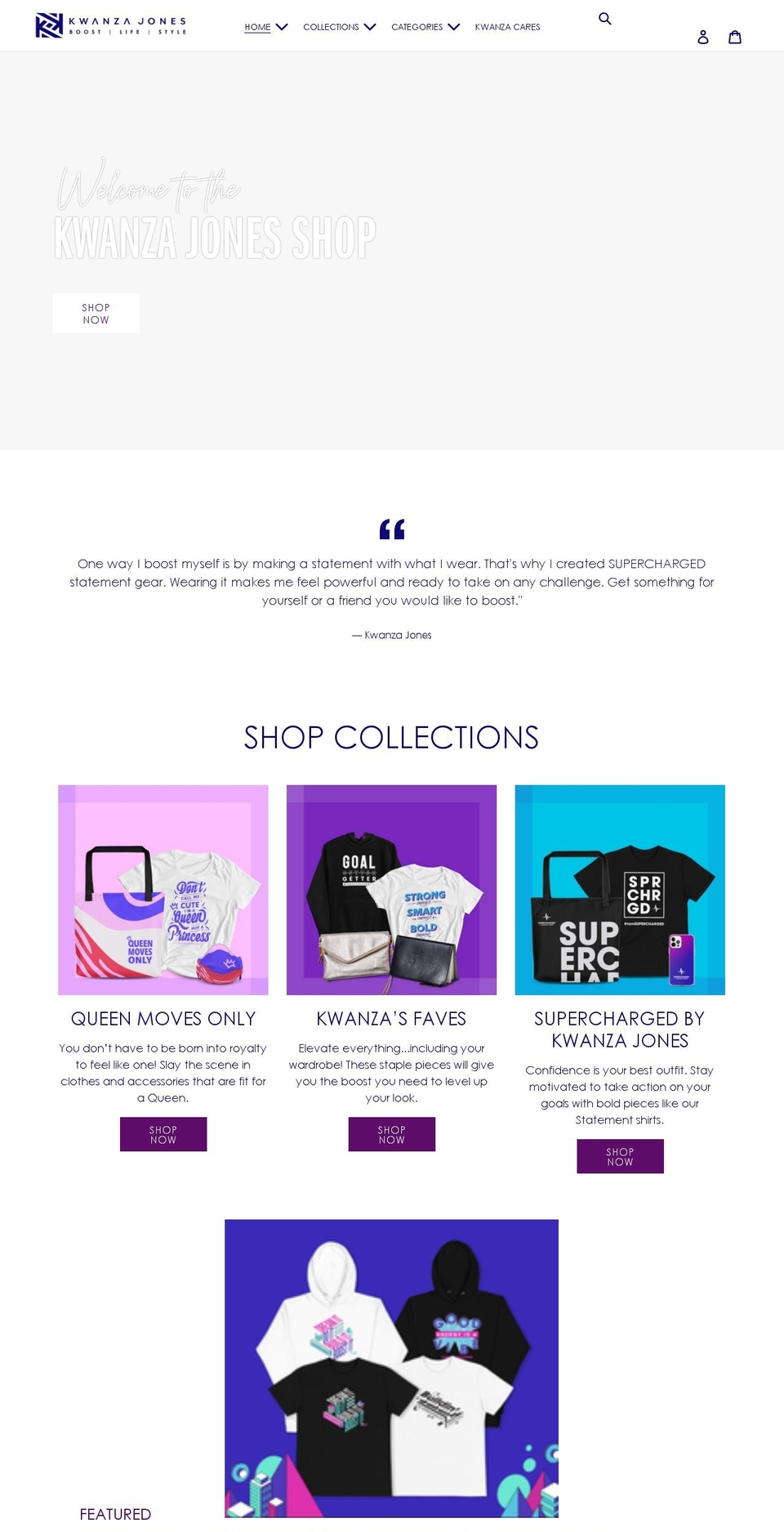 shopkwanzajones.com shopify website screenshot