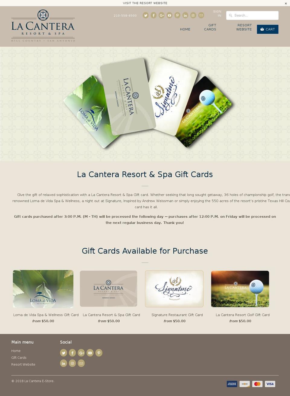 shoplacanteraresort.com — Shopify storefront screenshot