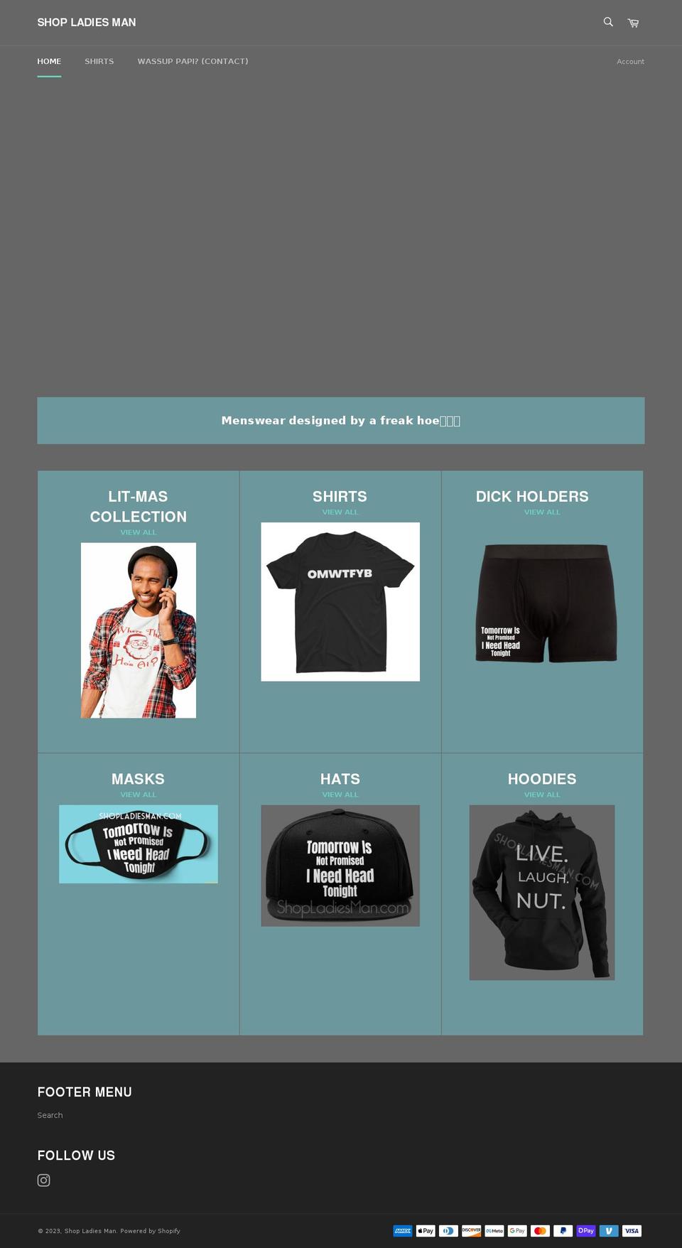 shopladiesman.com shopify website screenshot