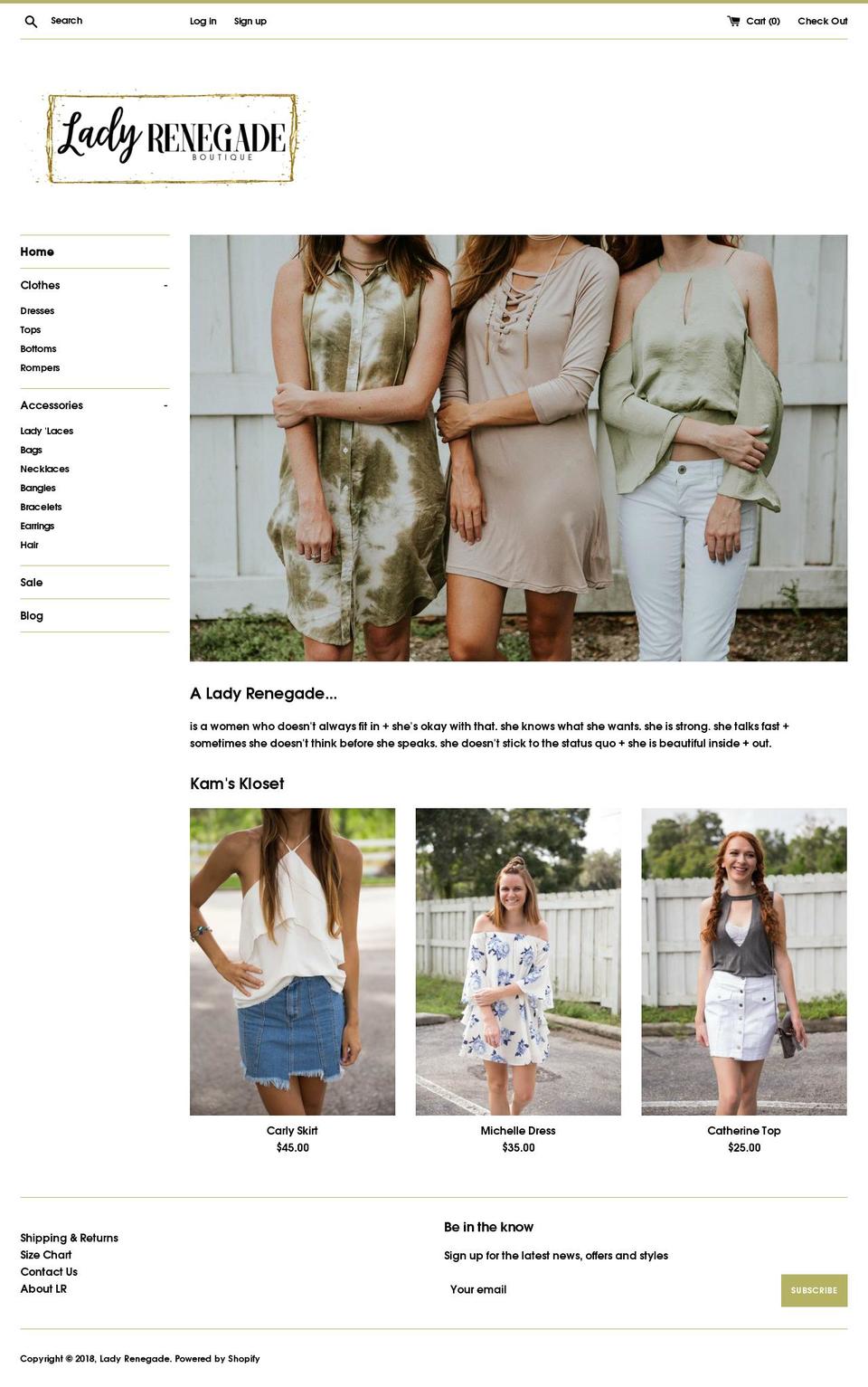 shopladyrenegade.com — Shopify storefront screenshot