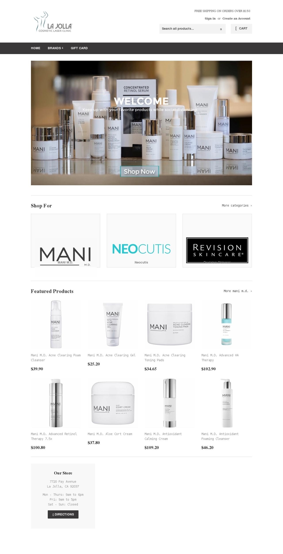 shoplajollalaser.com shopify website screenshot