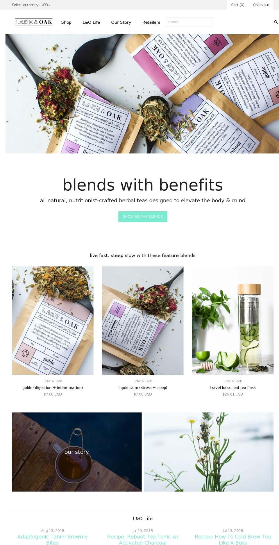 shoplakeandoak.com — Shopify storefront screenshot
