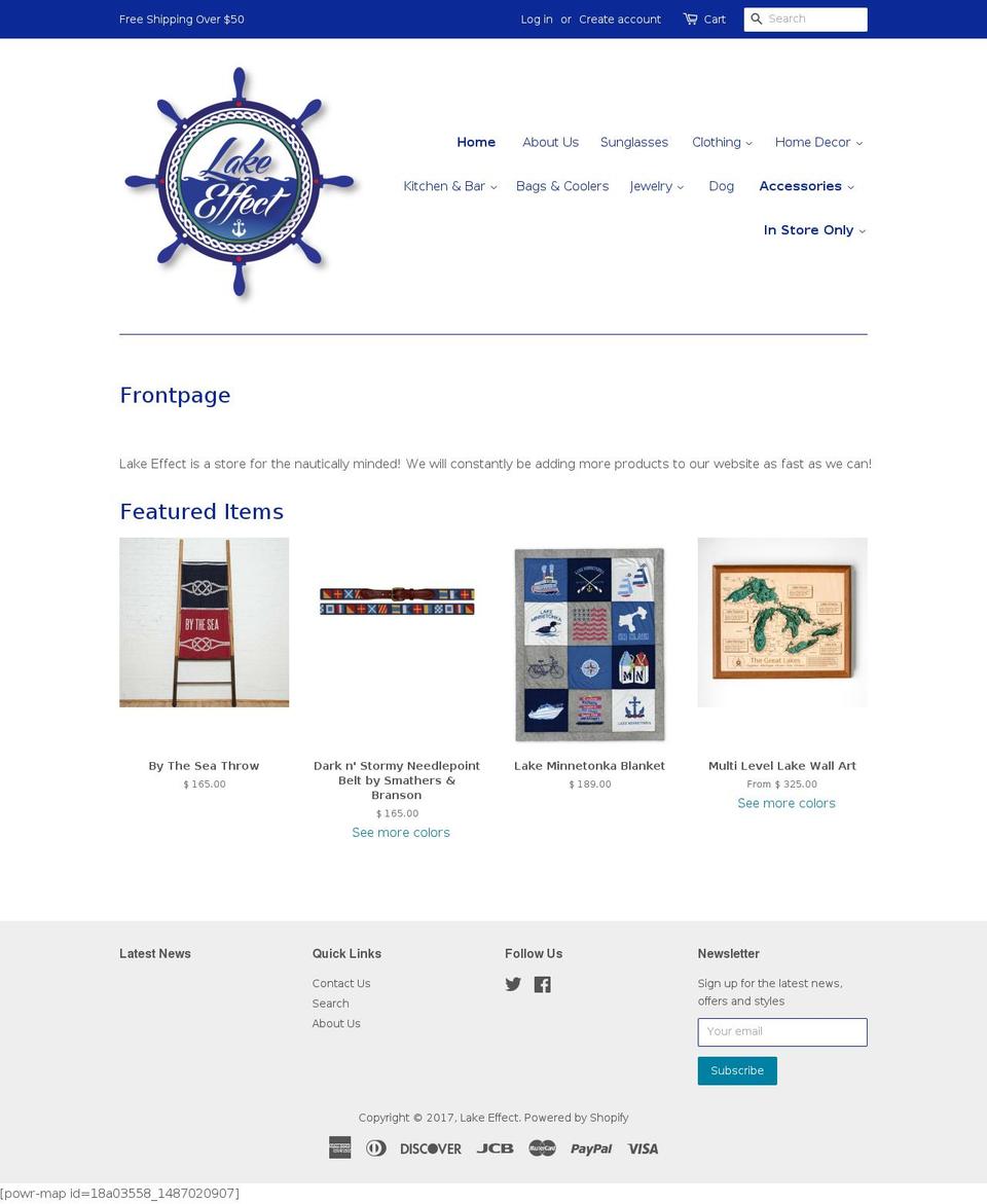 shoplakeeffect.com shopify website screenshot