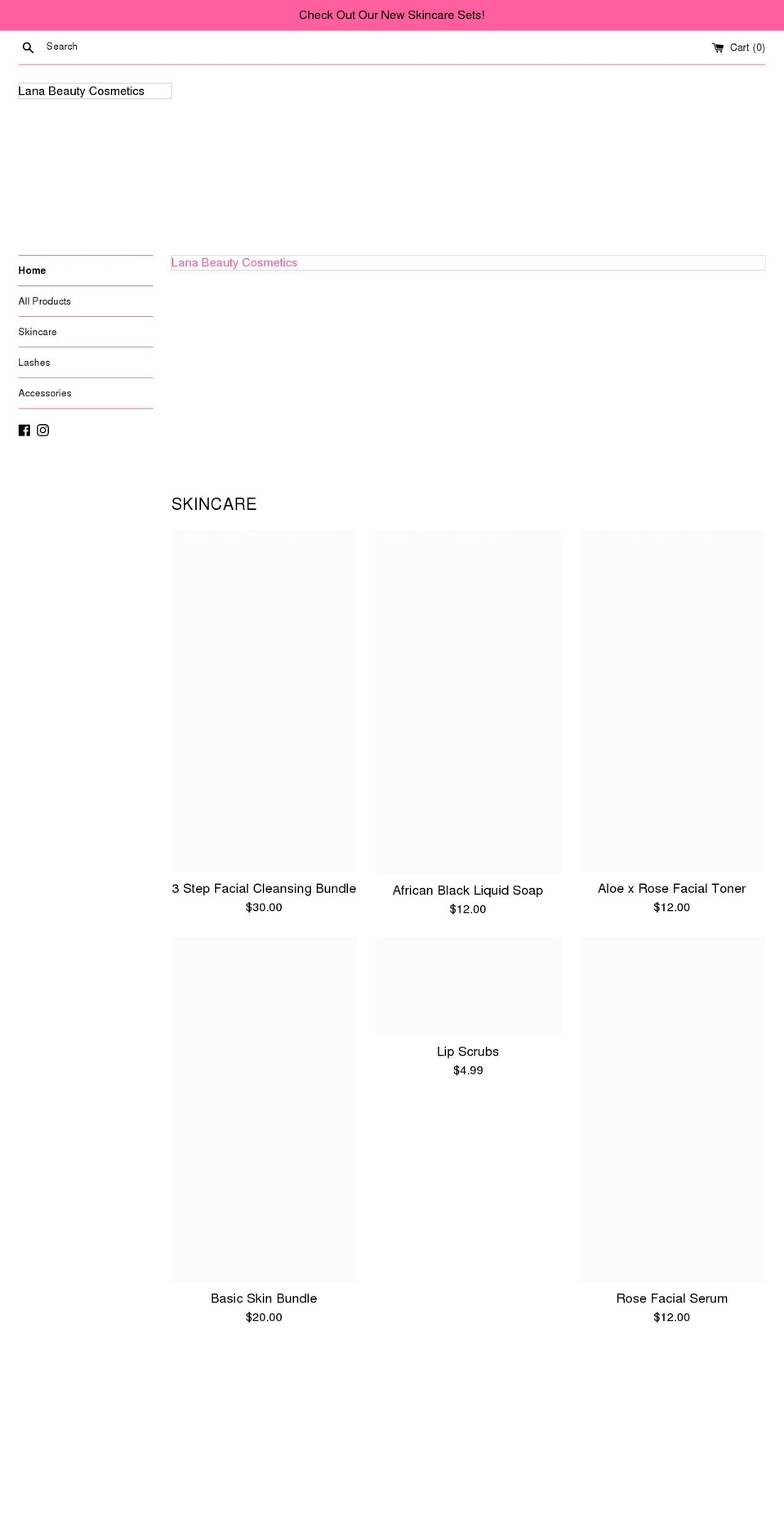 shoplanabeauty.com shopify website screenshot