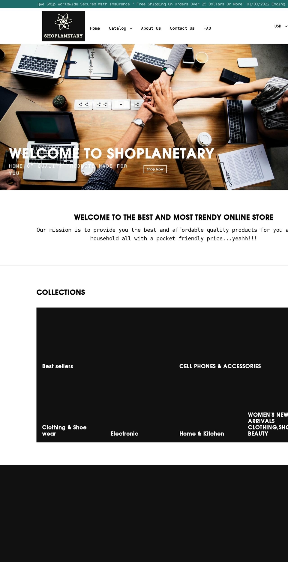 shoplanetary.com shopify website screenshot