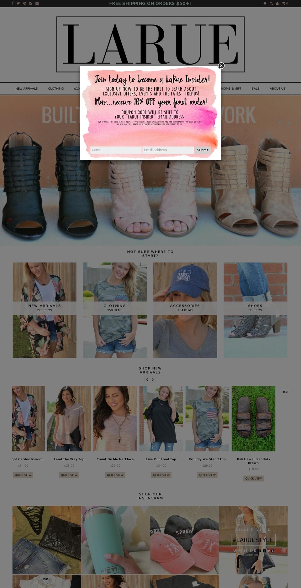 shoplarue.com shopify website screenshot