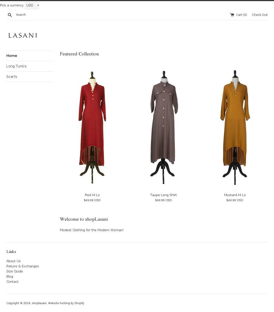 shoplasani.com shopify website screenshot